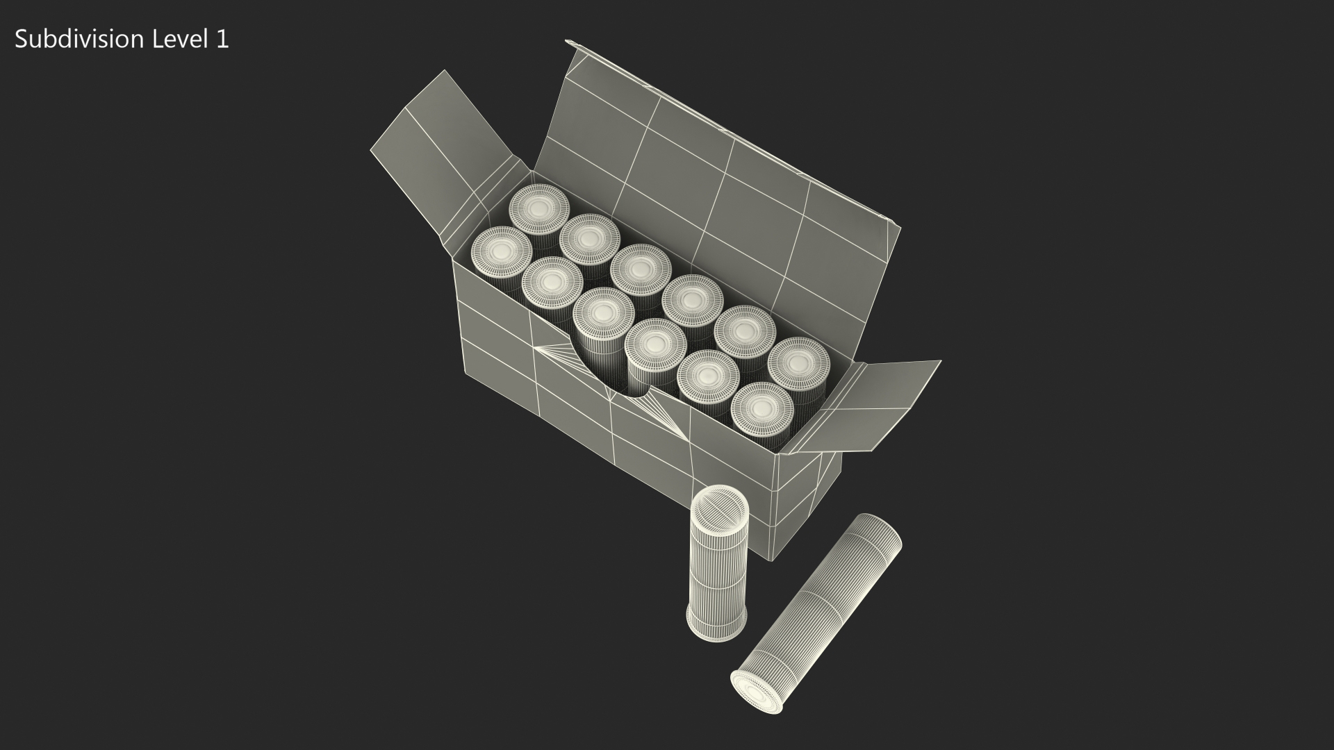 3D model Box of 10 Gauge Shotgun Shells