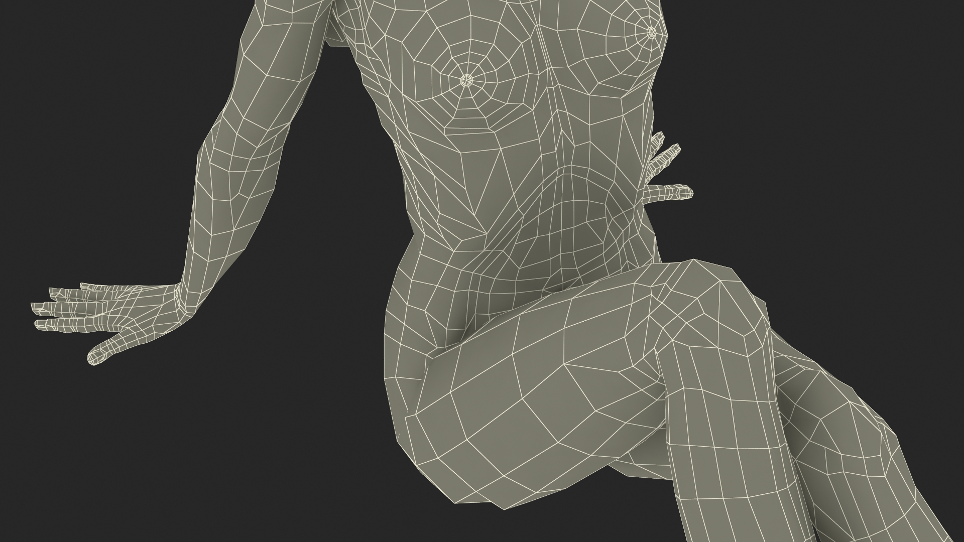 3D Naked European Woman Sitting model