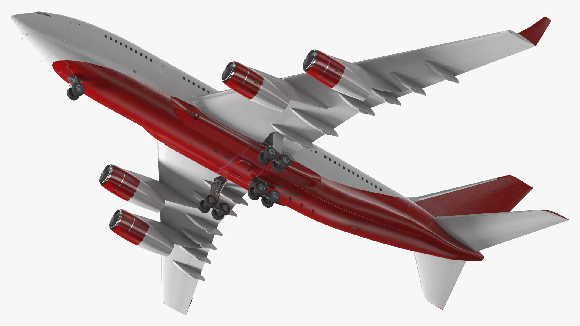 3D model Long Range Aeroplane Red Simple Interior