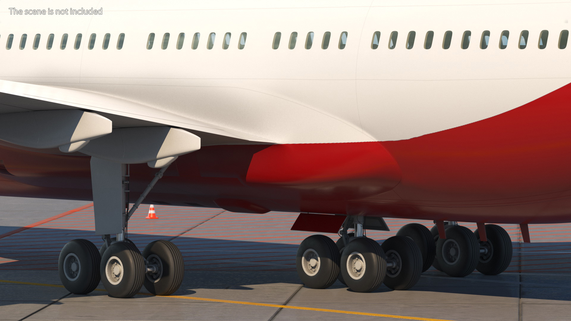 3D model Long Range Aeroplane Red Simple Interior