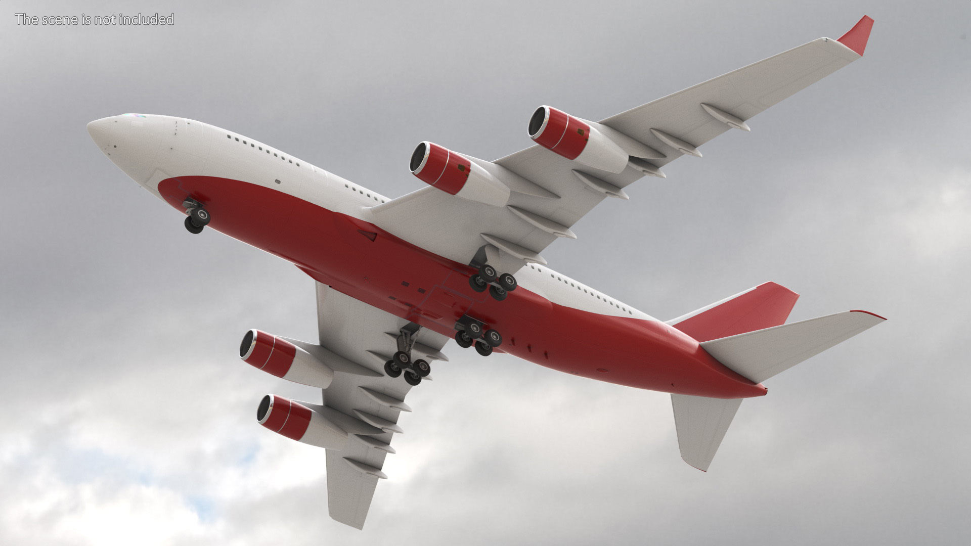 3D model Long Range Aeroplane Red Simple Interior