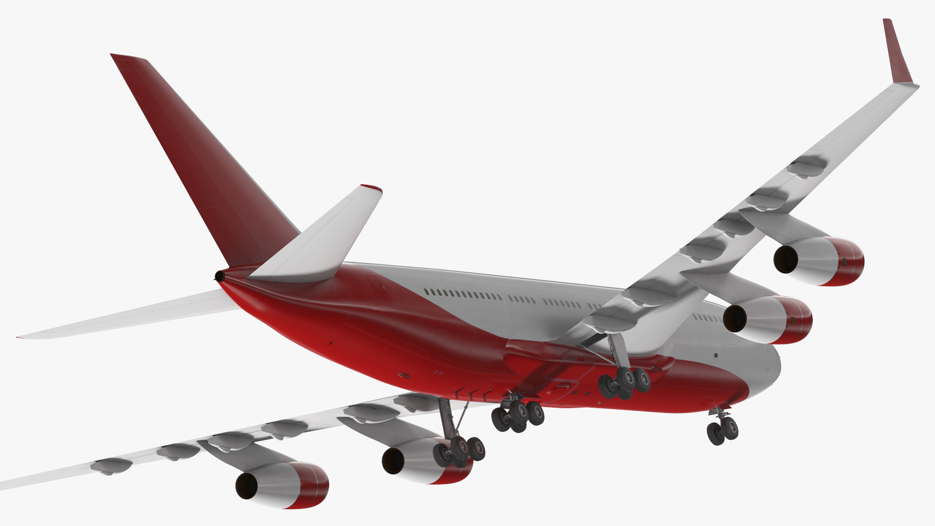 3D model Long Range Aeroplane Red Simple Interior