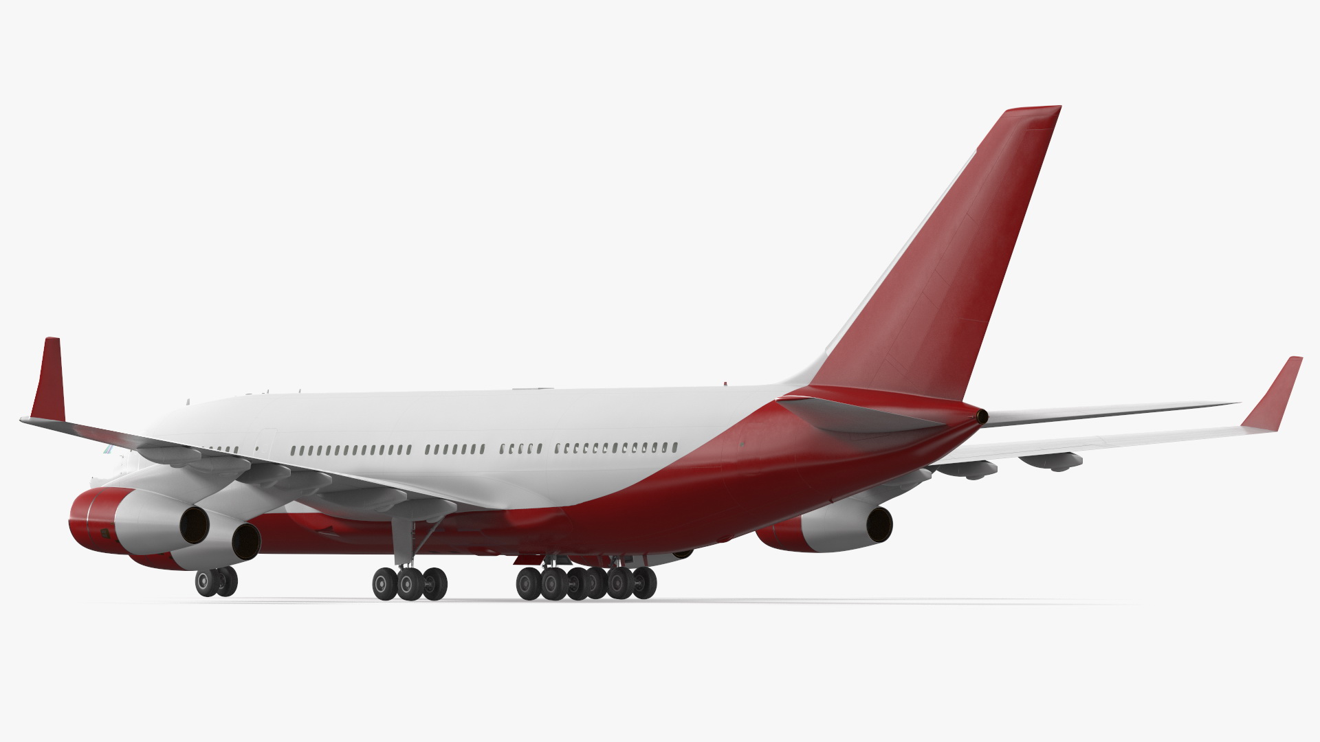 3D model Long Range Aeroplane Red Simple Interior