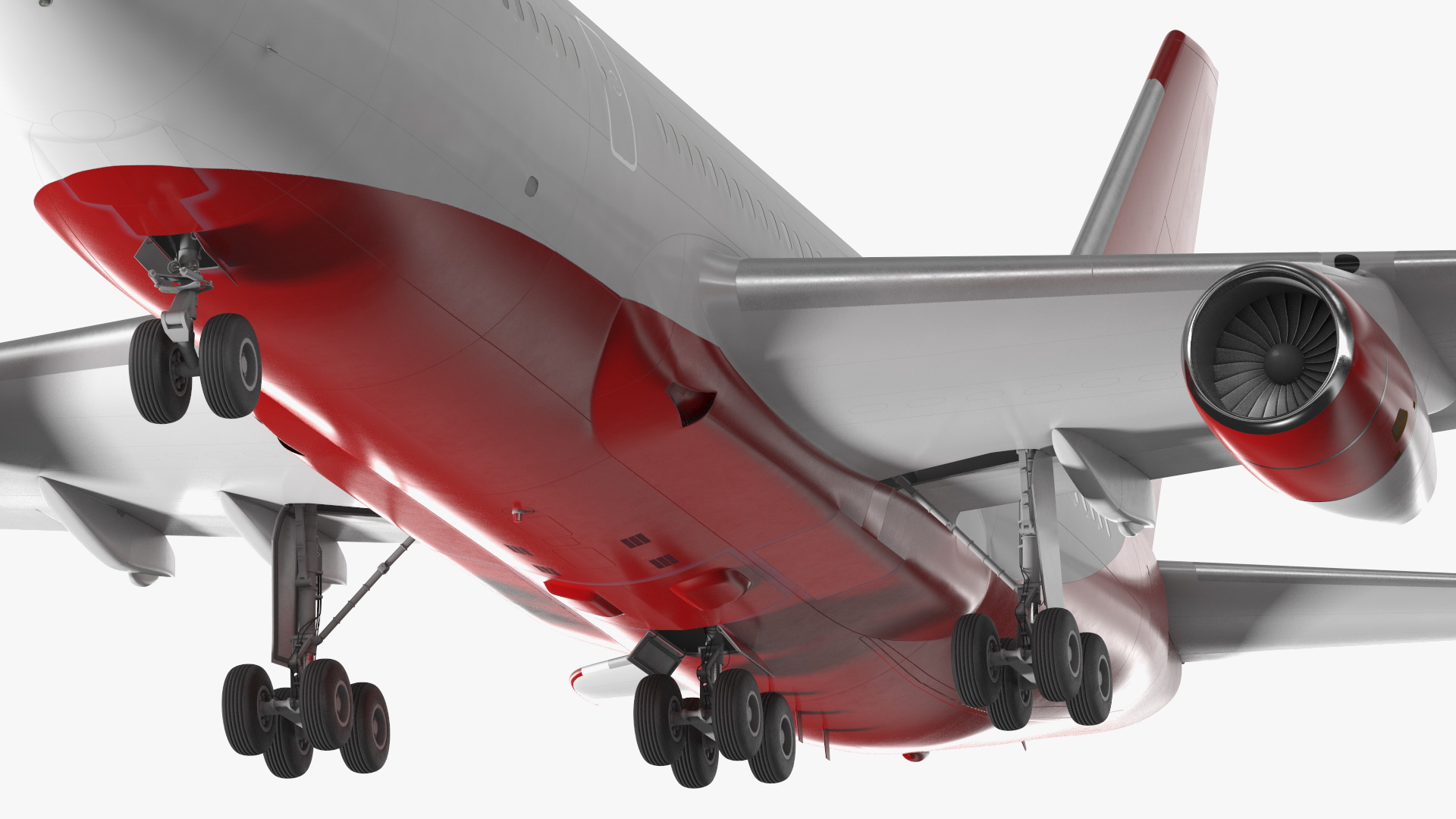 3D model Long Range Aeroplane Red Simple Interior