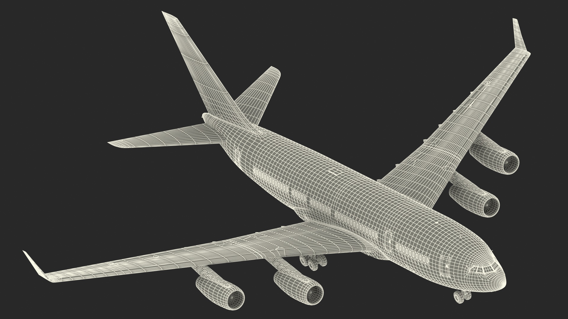 3D model Long Range Aeroplane Red Simple Interior
