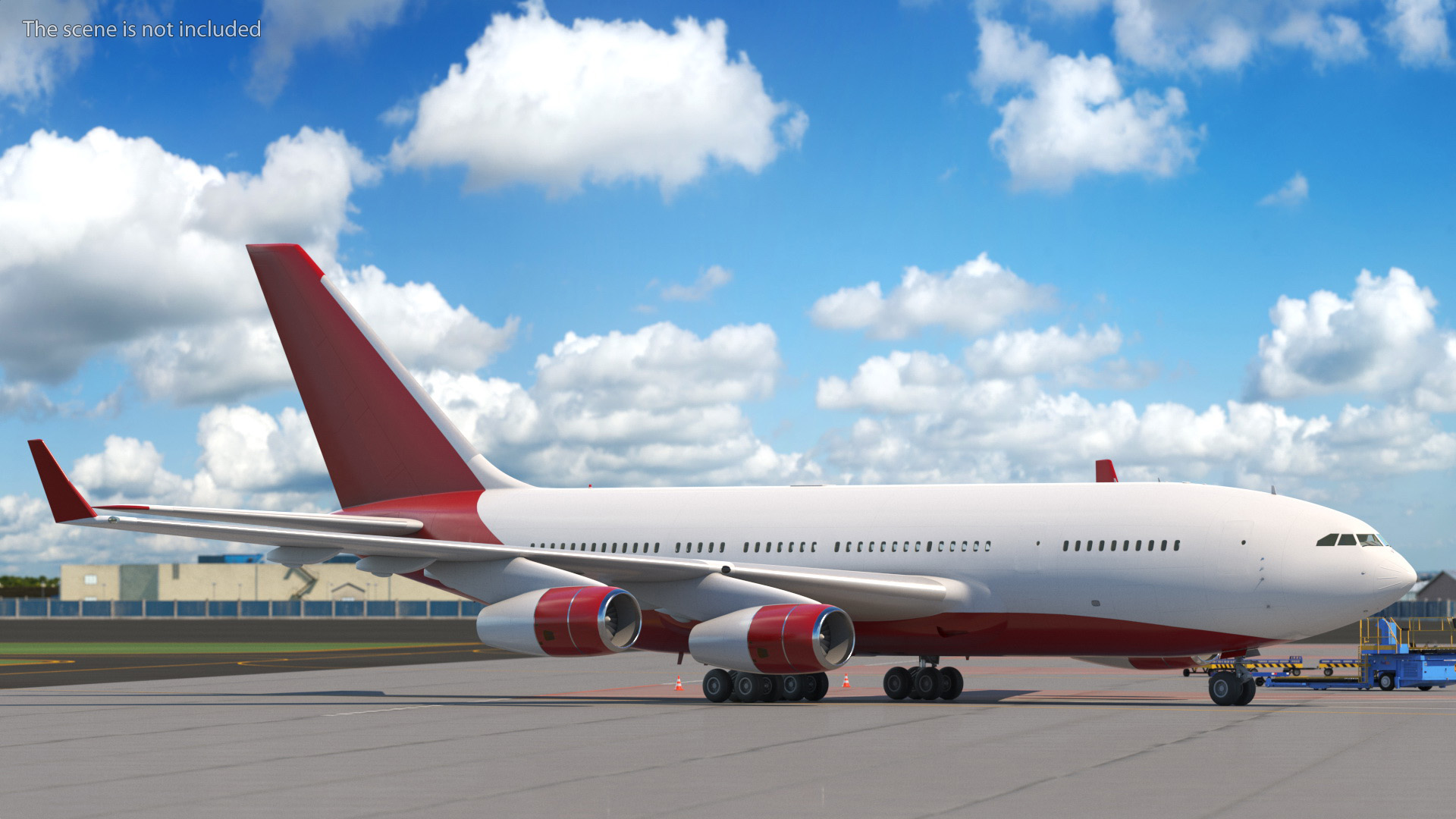 3D model Long Range Aeroplane Red Simple Interior