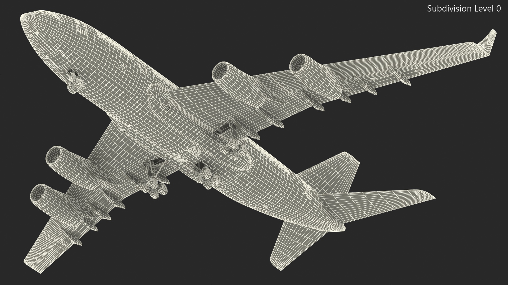 3D model Long Range Aeroplane Red Simple Interior