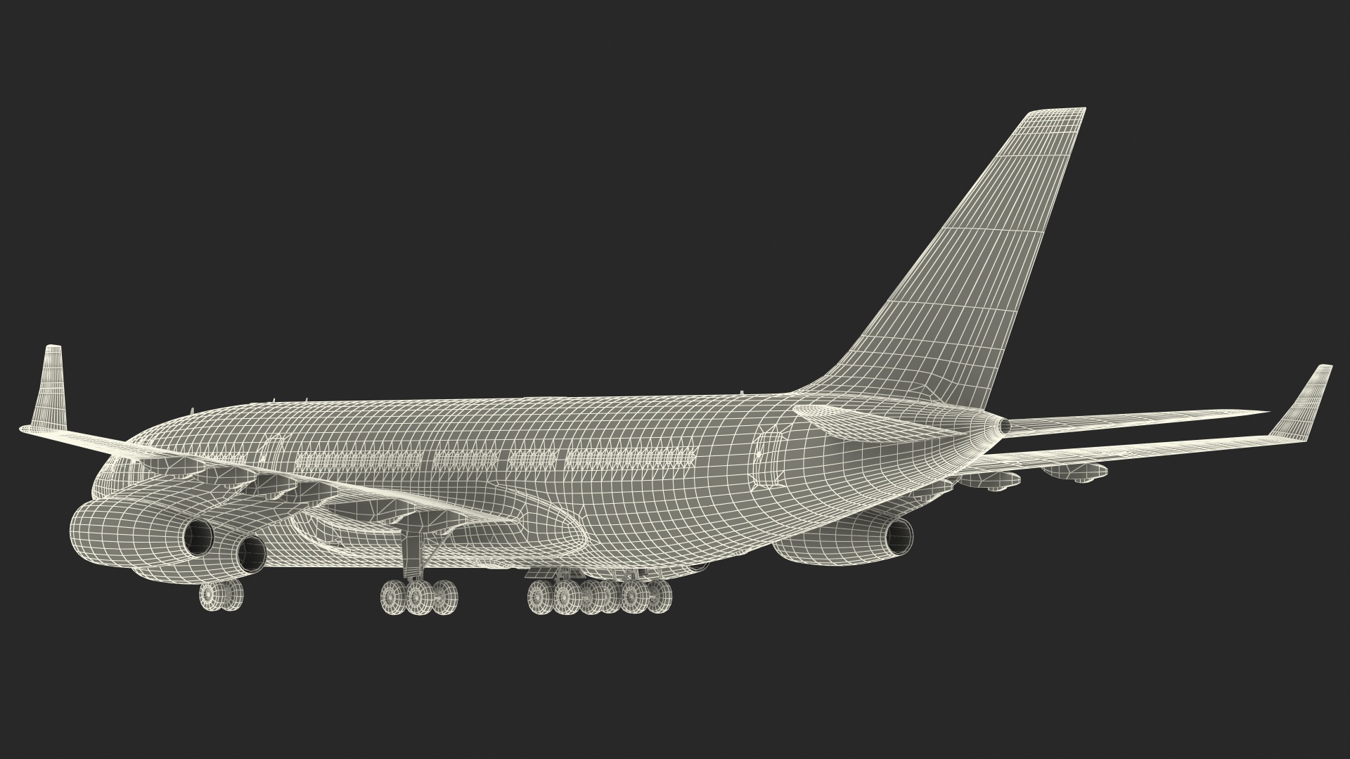 3D model Long Range Aeroplane Red Simple Interior