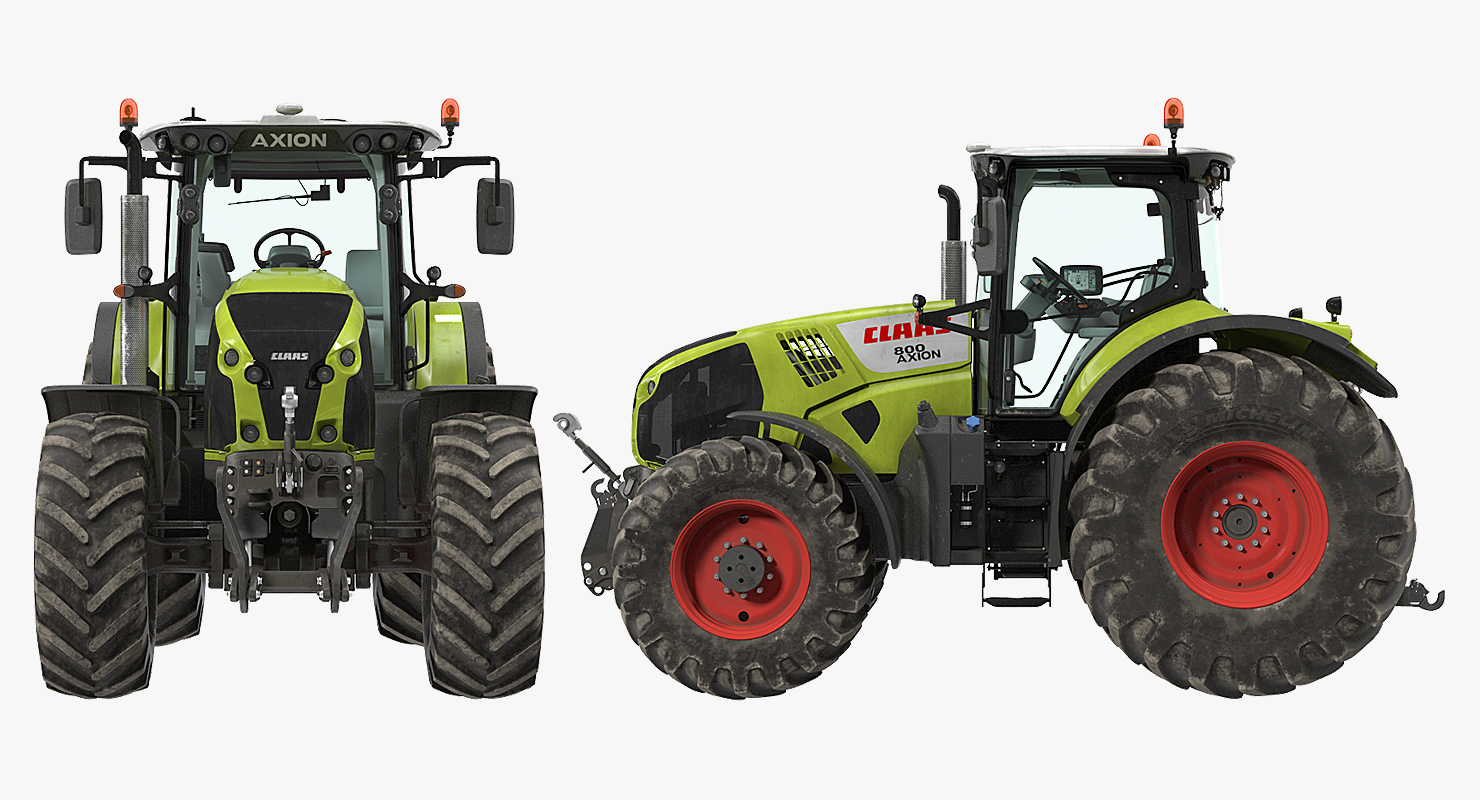 Claas Axion 800 Tractor Dirty 3D model