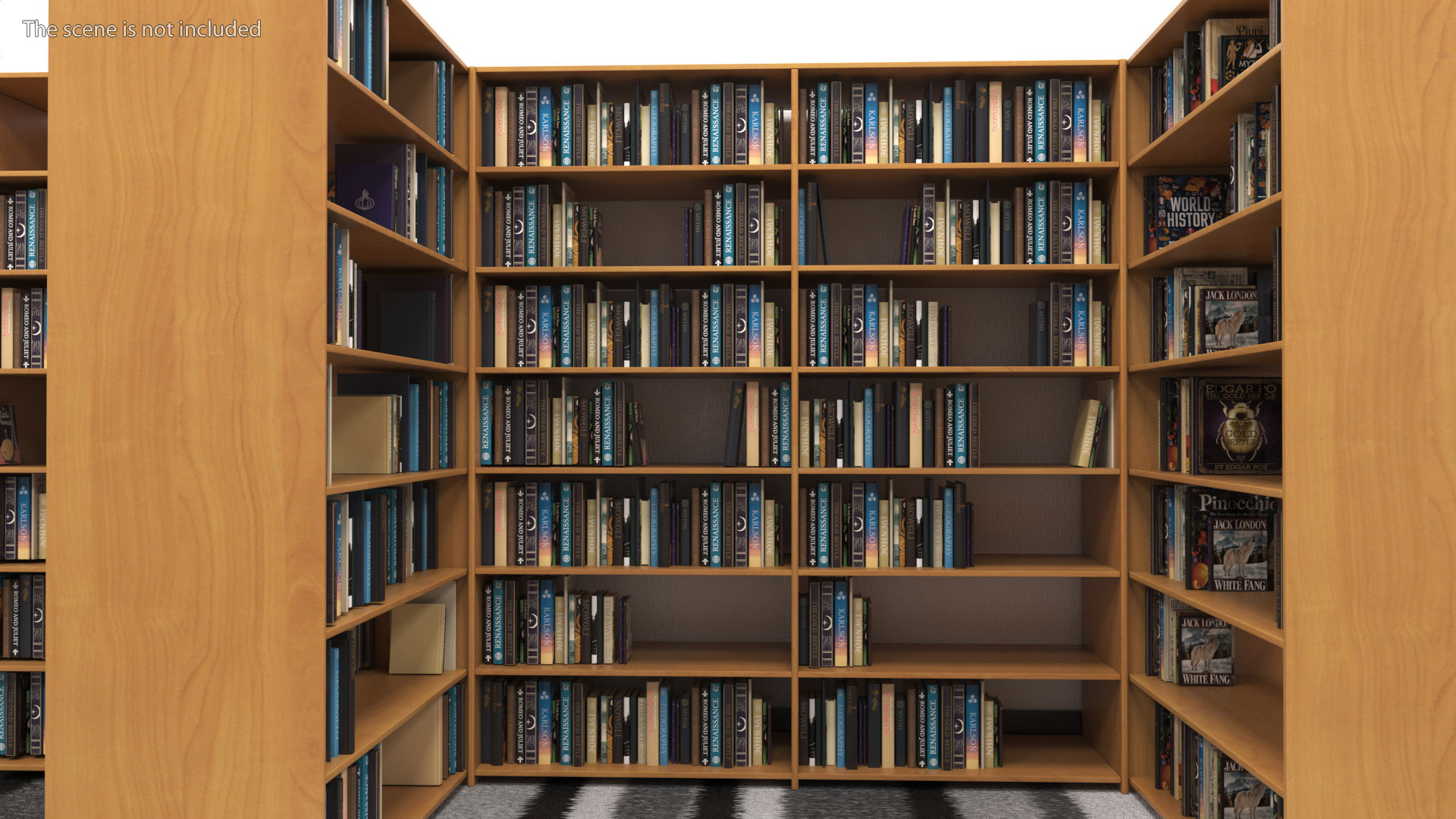 Bookcase with Books 3D model