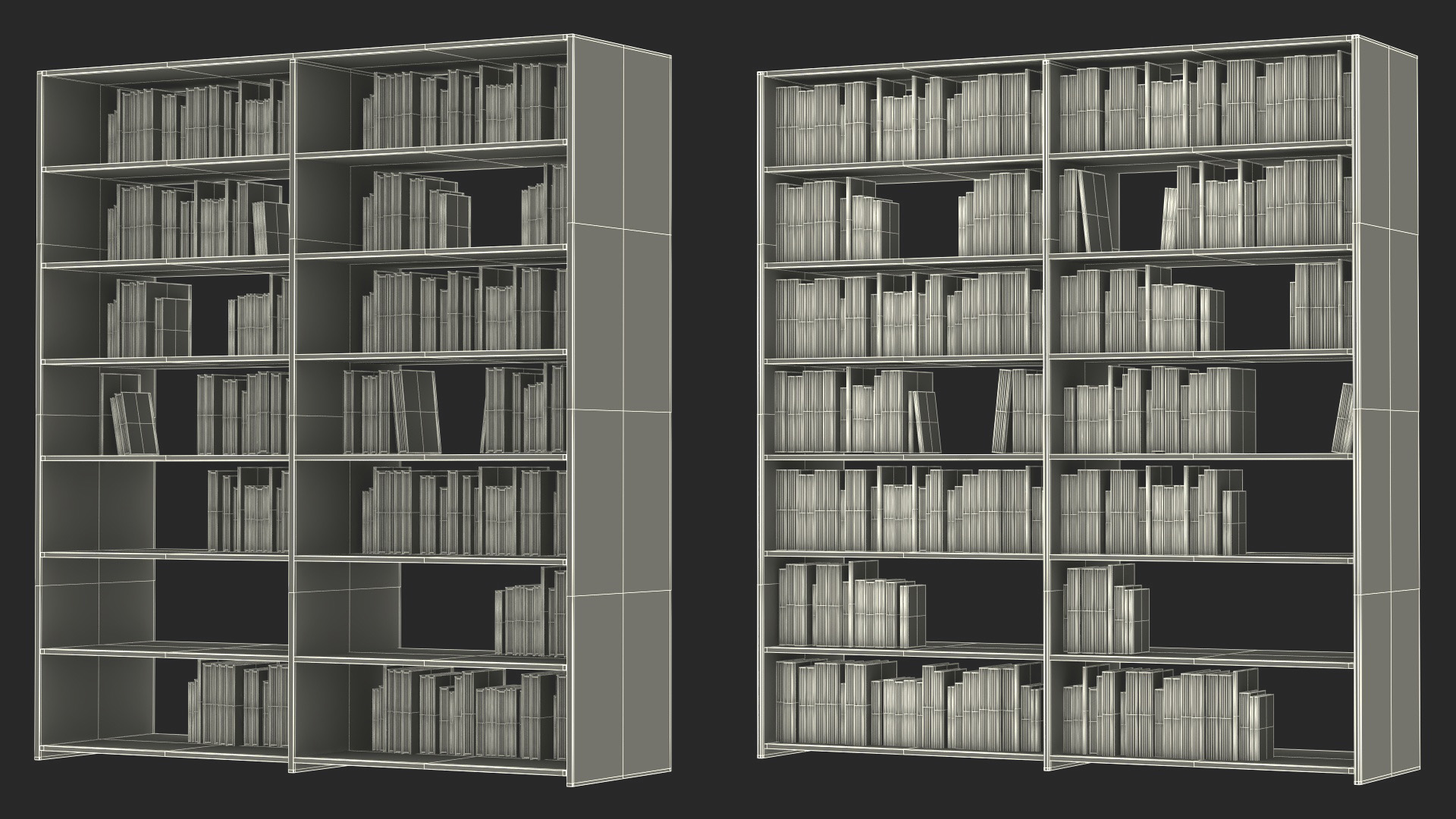 Bookcase with Books 3D model