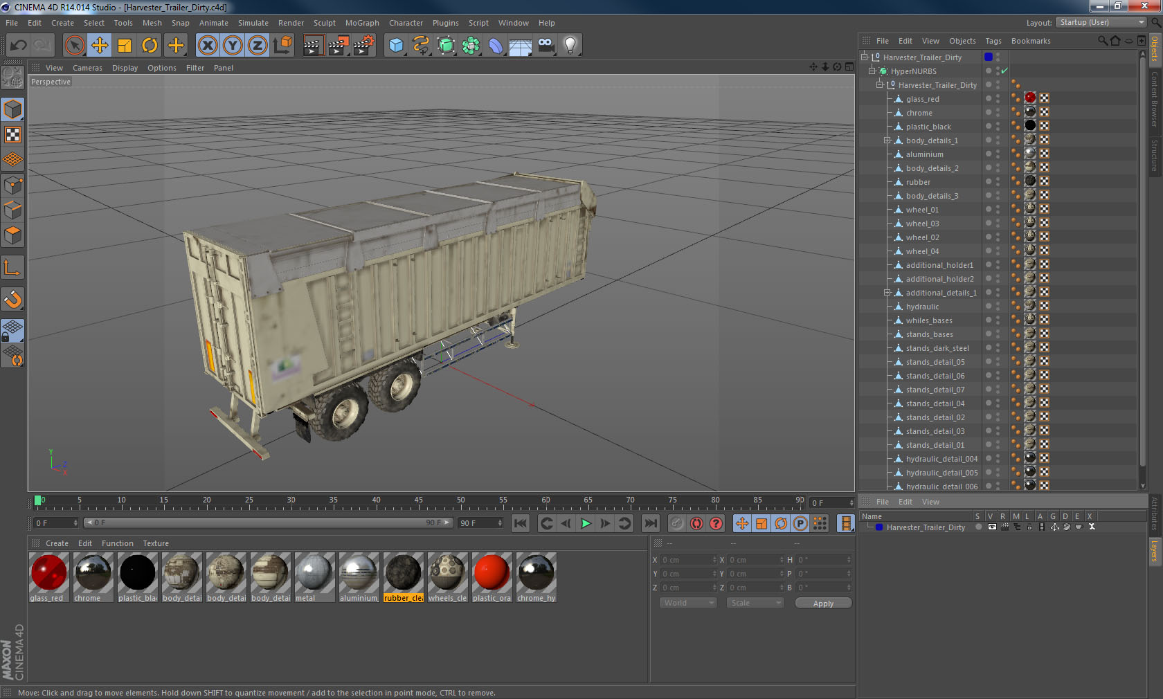 3D Harvester Trailer Dirty model