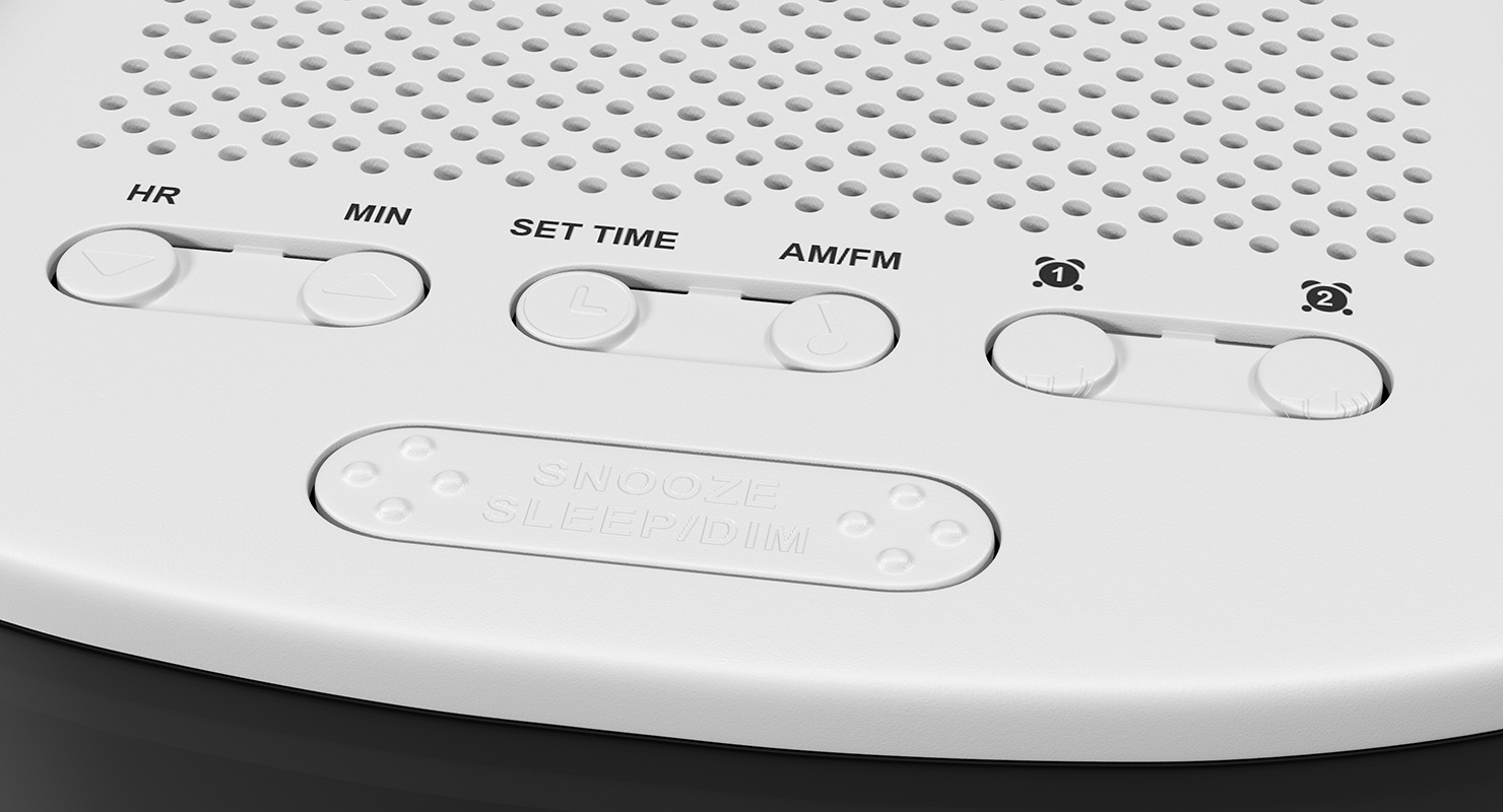3D Magnasonic Digital Clock Radio White