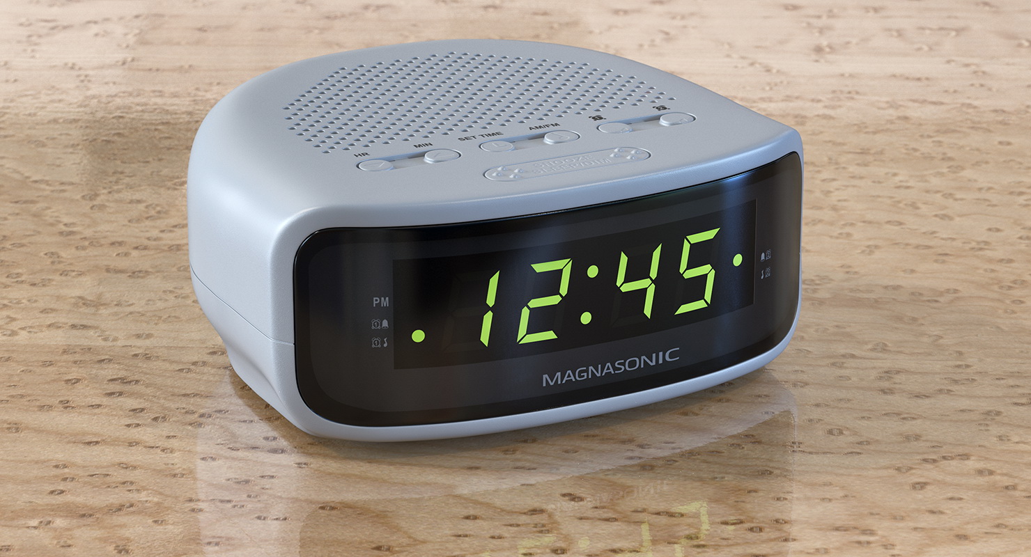 3D Magnasonic Digital Clock Radio White