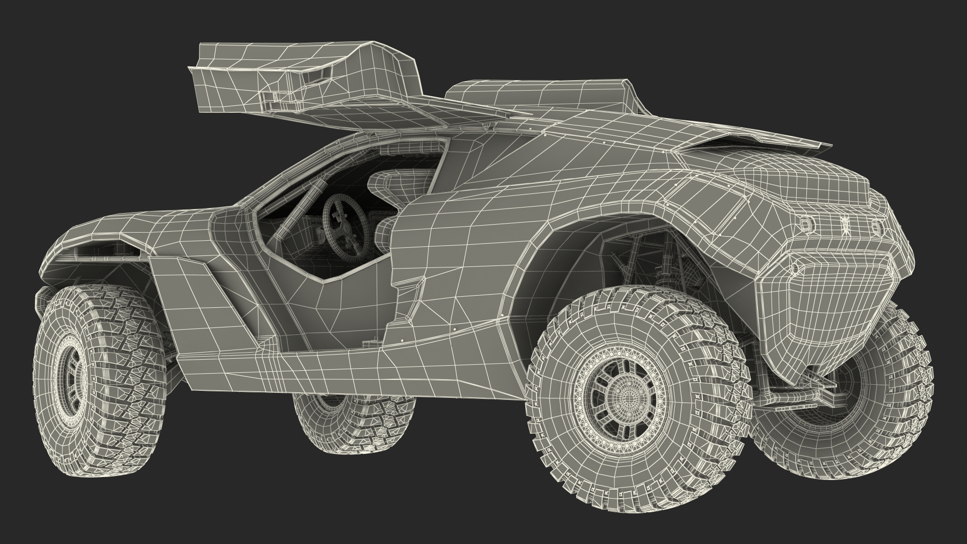 3D model Extreme E Car Racing Electric SUV Dirty Rigged for Cinema 4D