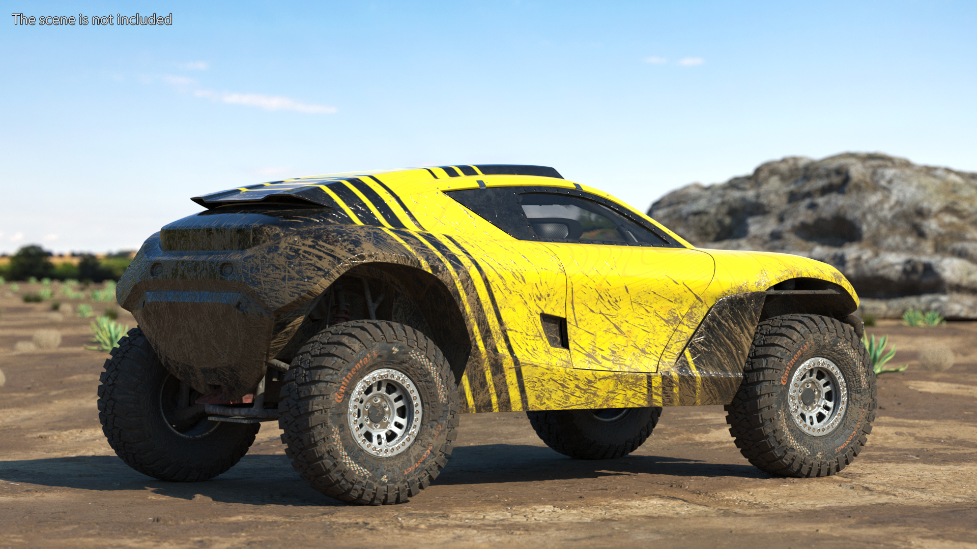 3D model Extreme E Car Racing Electric SUV Dirty Rigged for Cinema 4D