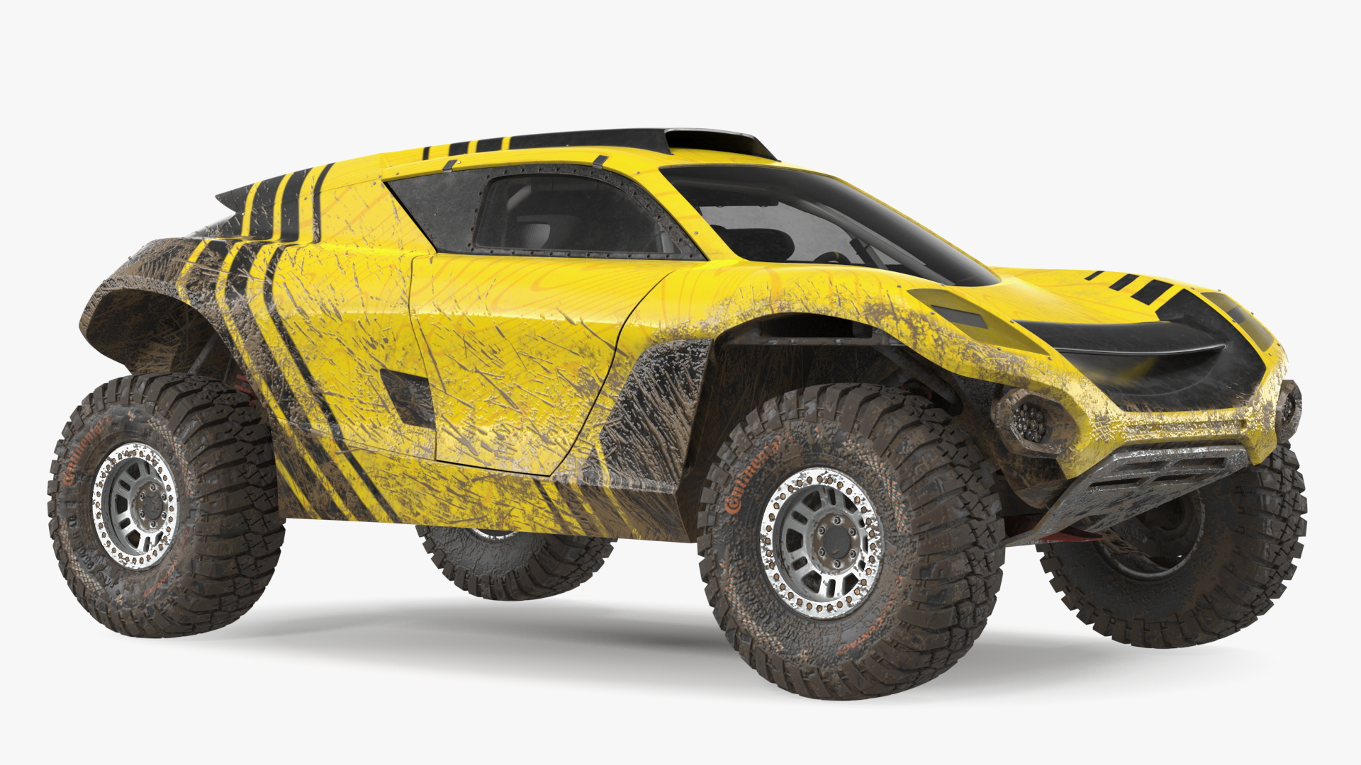 3D model Extreme E Car Racing Electric SUV Dirty Rigged for Cinema 4D