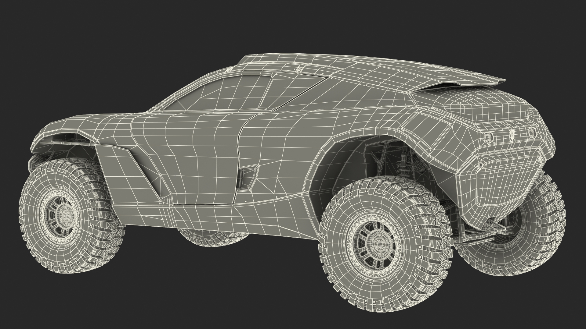 3D model Extreme E Car Racing Electric SUV Dirty Rigged for Cinema 4D