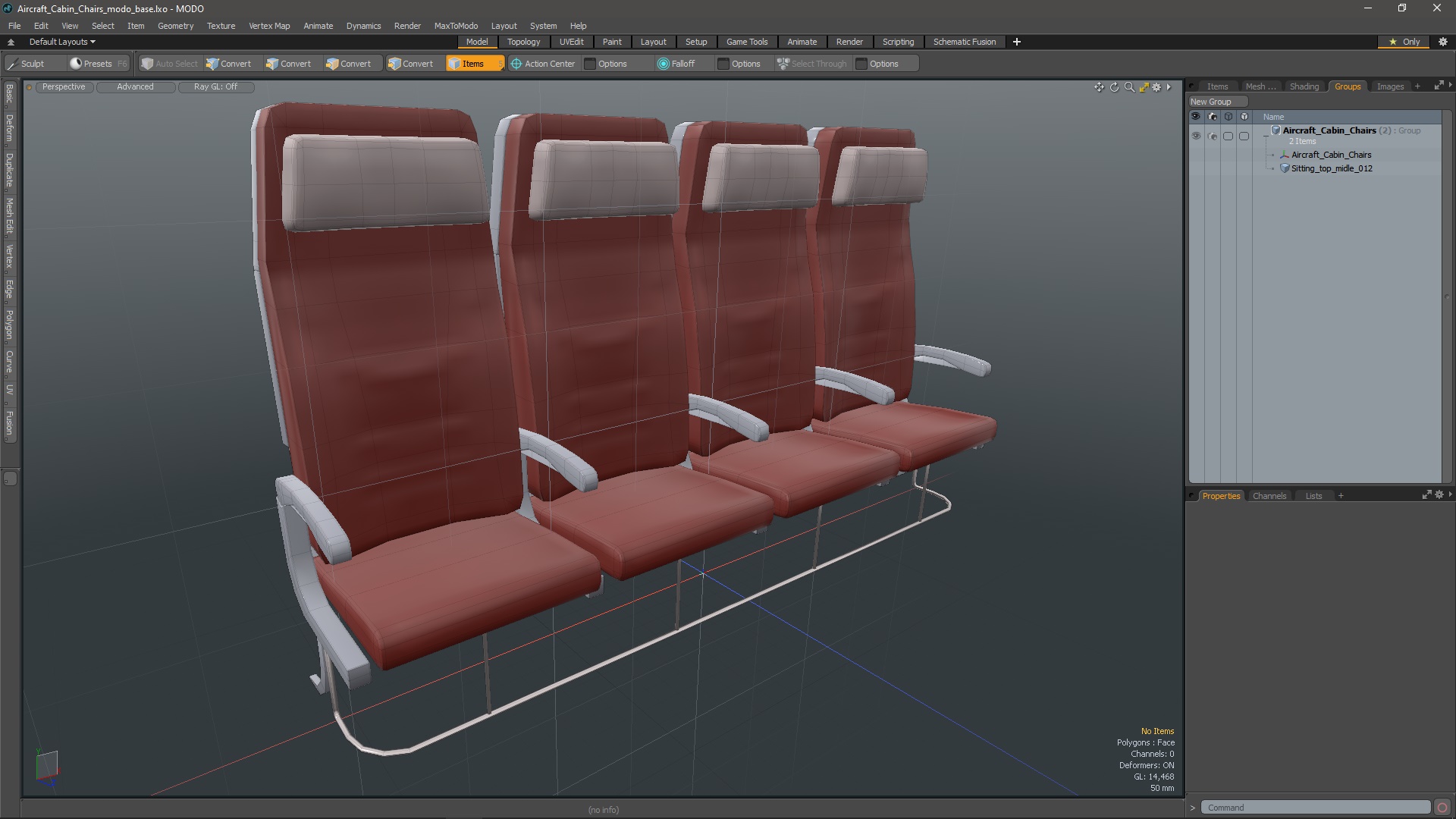 3D Aircraft Cabin Chairs