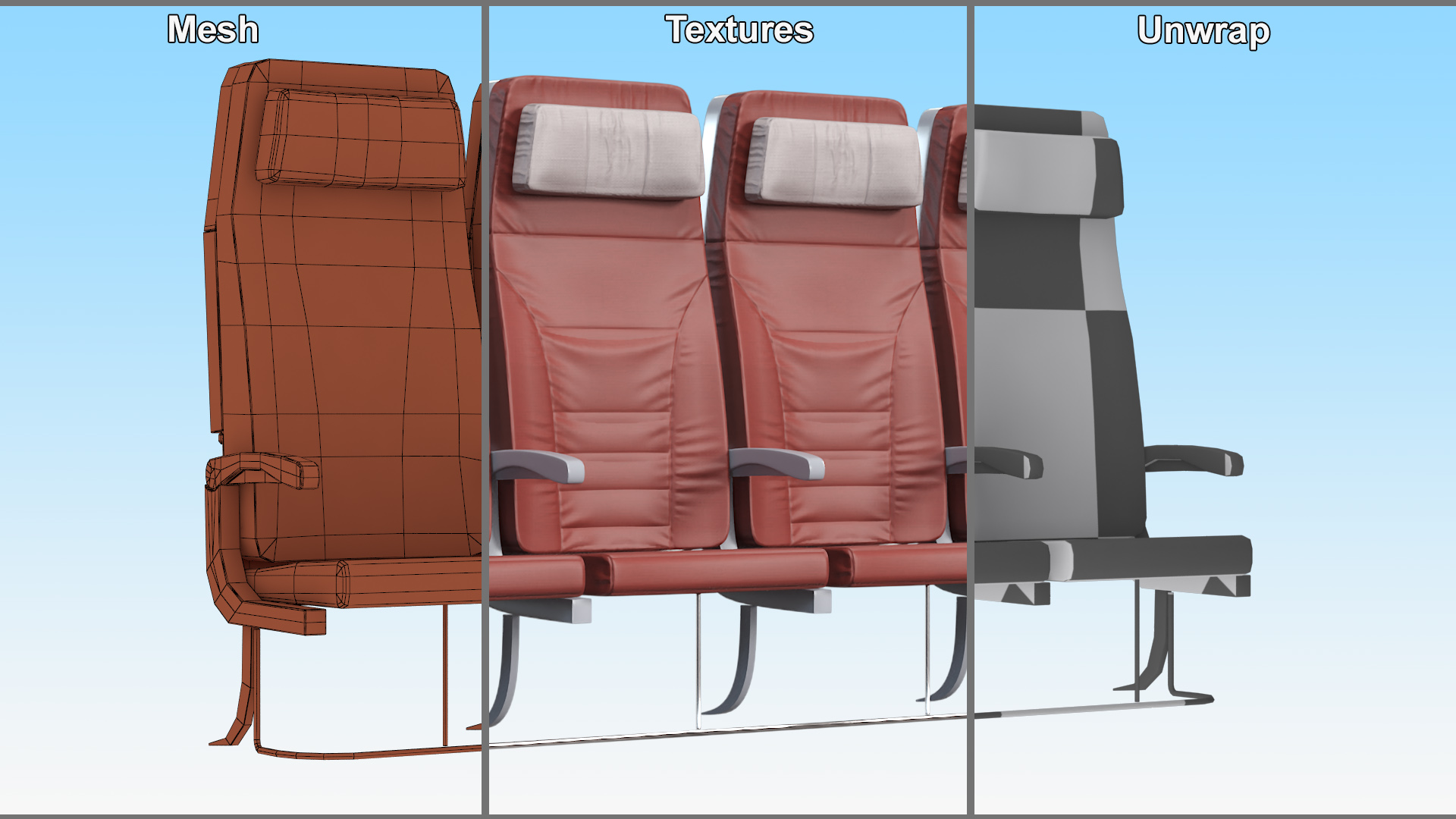 3D Aircraft Cabin Chairs
