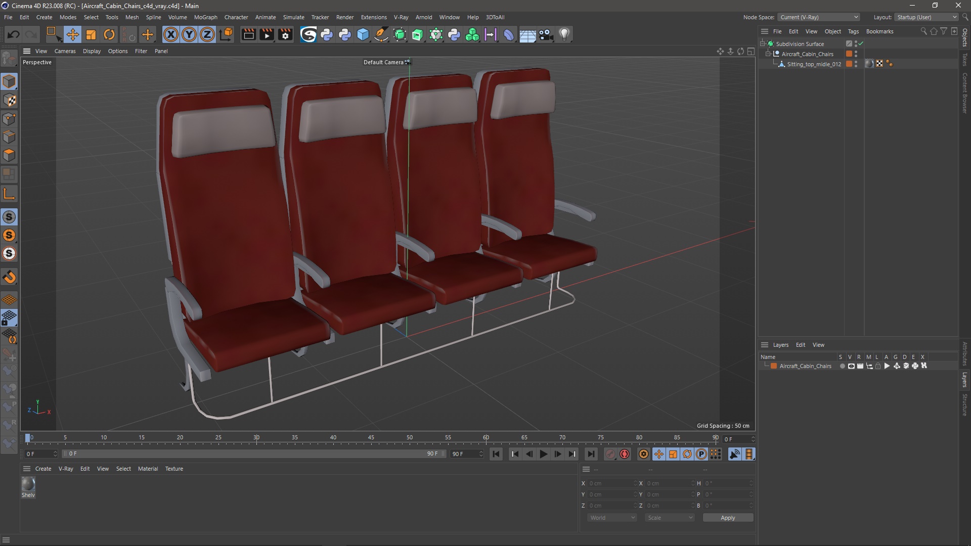 3D Aircraft Cabin Chairs