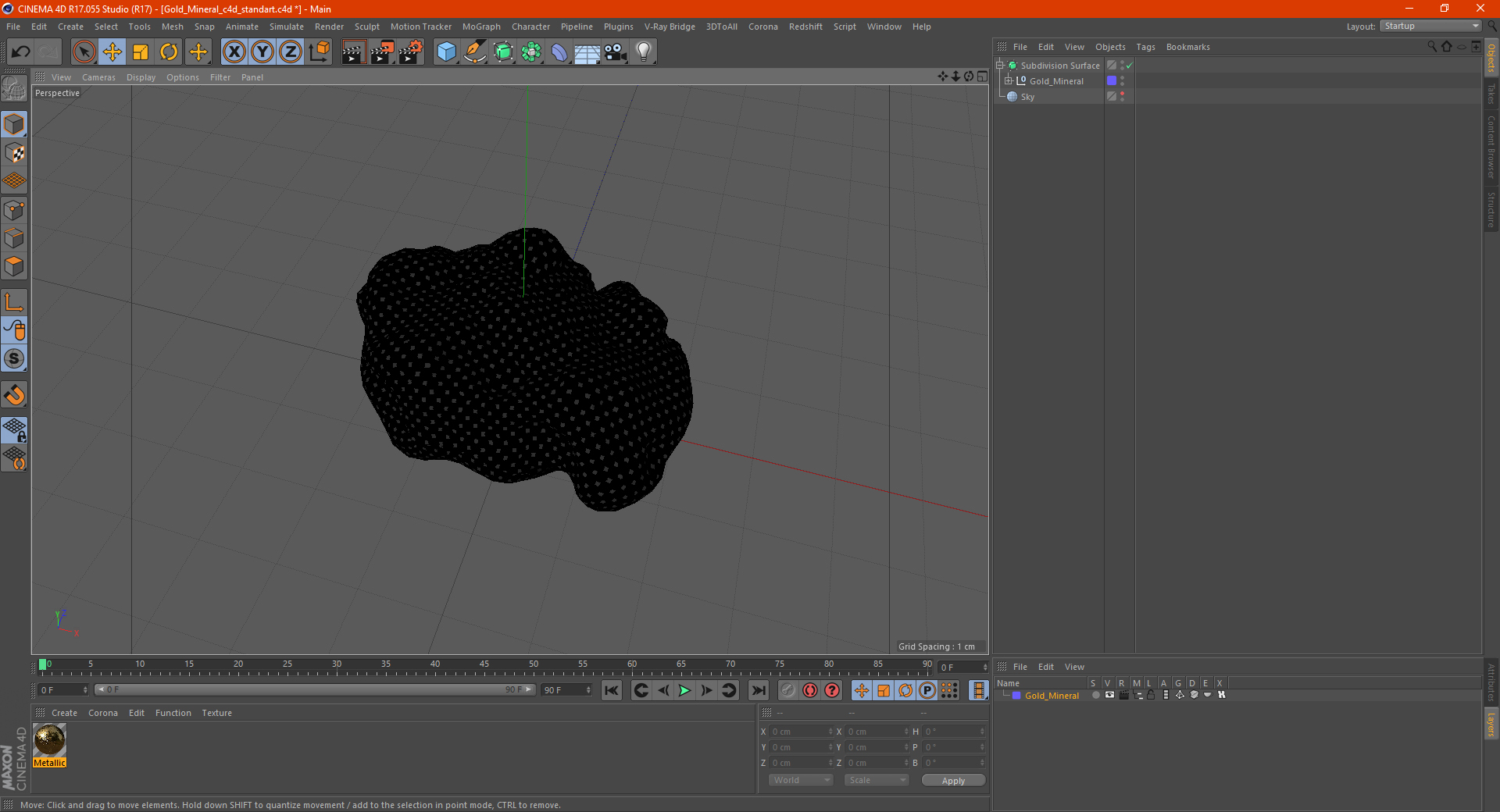 Gold Mineral 3D