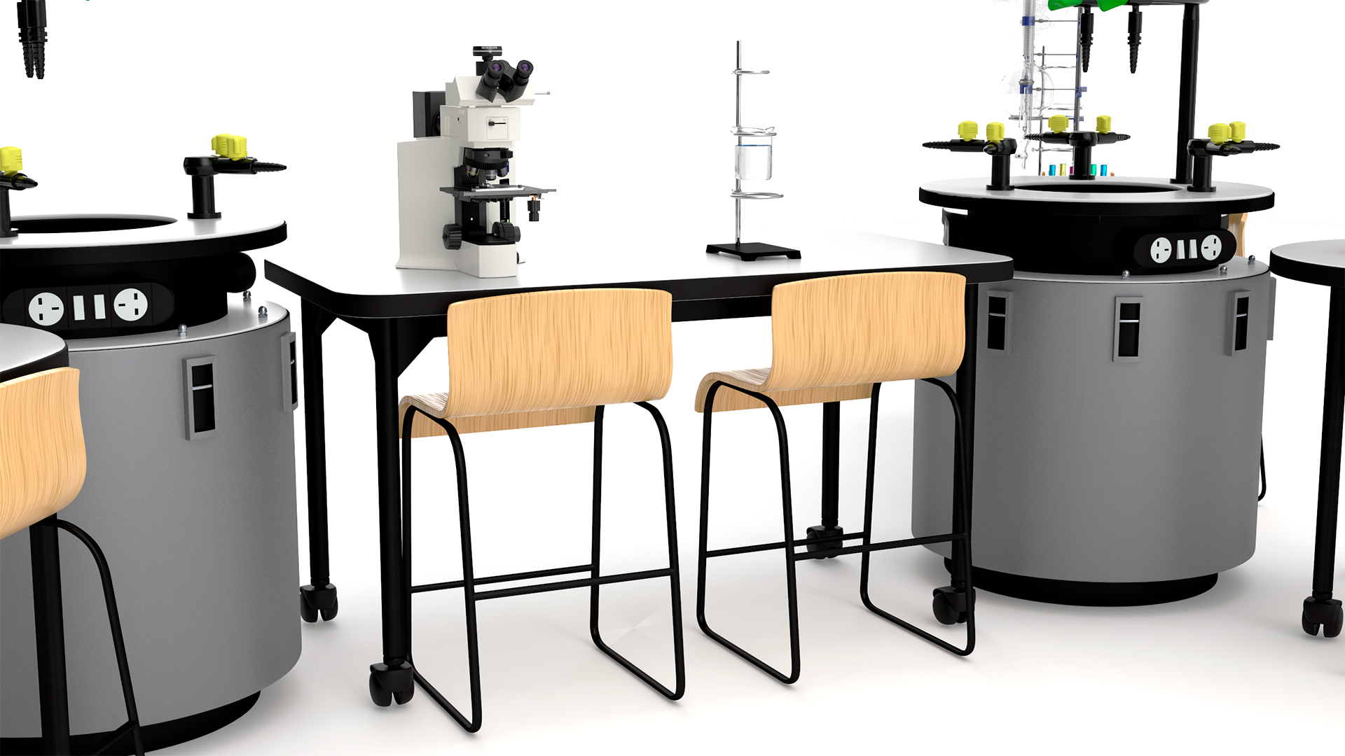 3D model Modular Furniture Set with Equipment for Chemistry Classroom