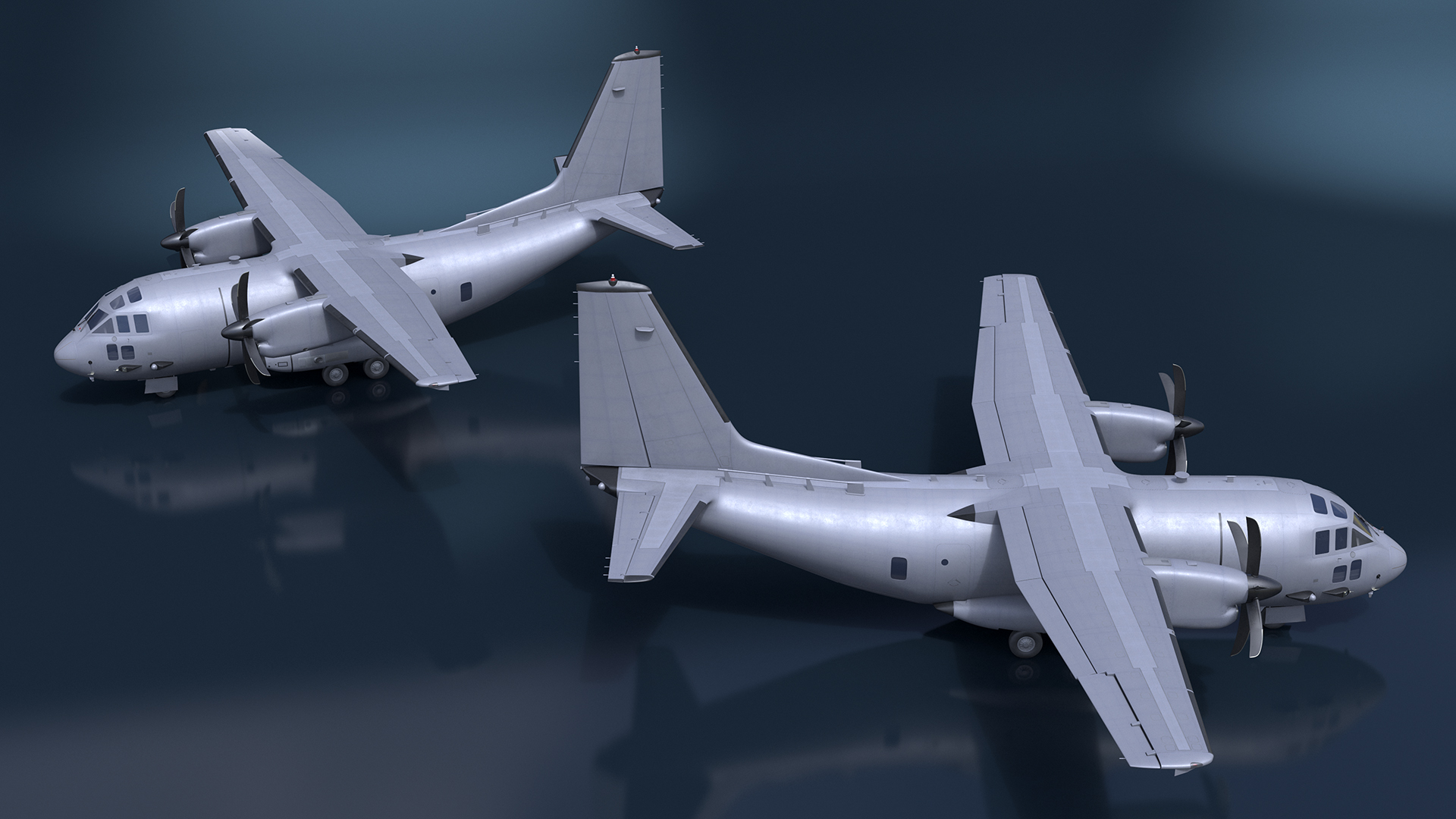 3D model Multi-role Aircraft Grey Simplified