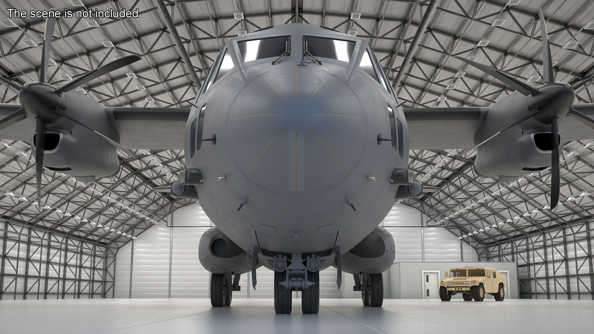 3D model Multi-role Aircraft Grey Simplified