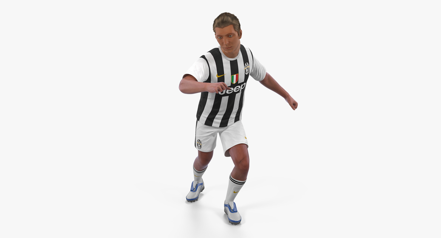 3D Soccer or Football Player Juventus Rigged 2 model
