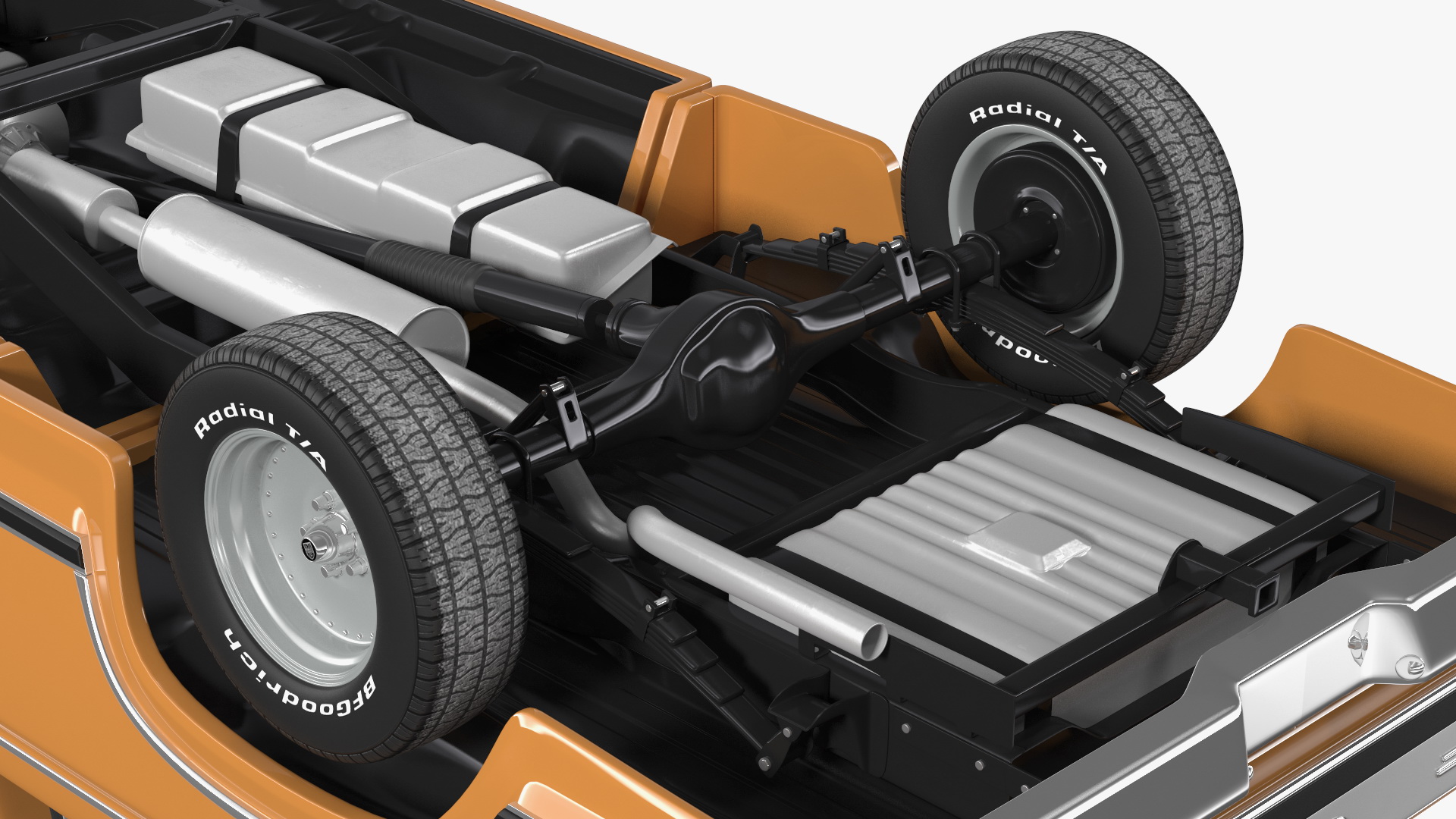 Ford F Series Ranger 1980 Pickup Truck Orange Rigged 3D