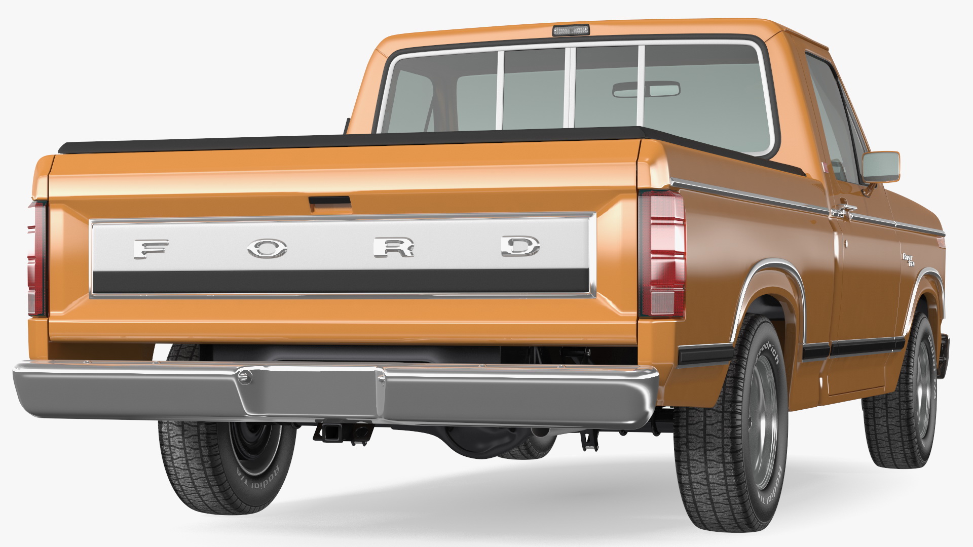 Ford F Series Ranger 1980 Pickup Truck Orange Rigged 3D