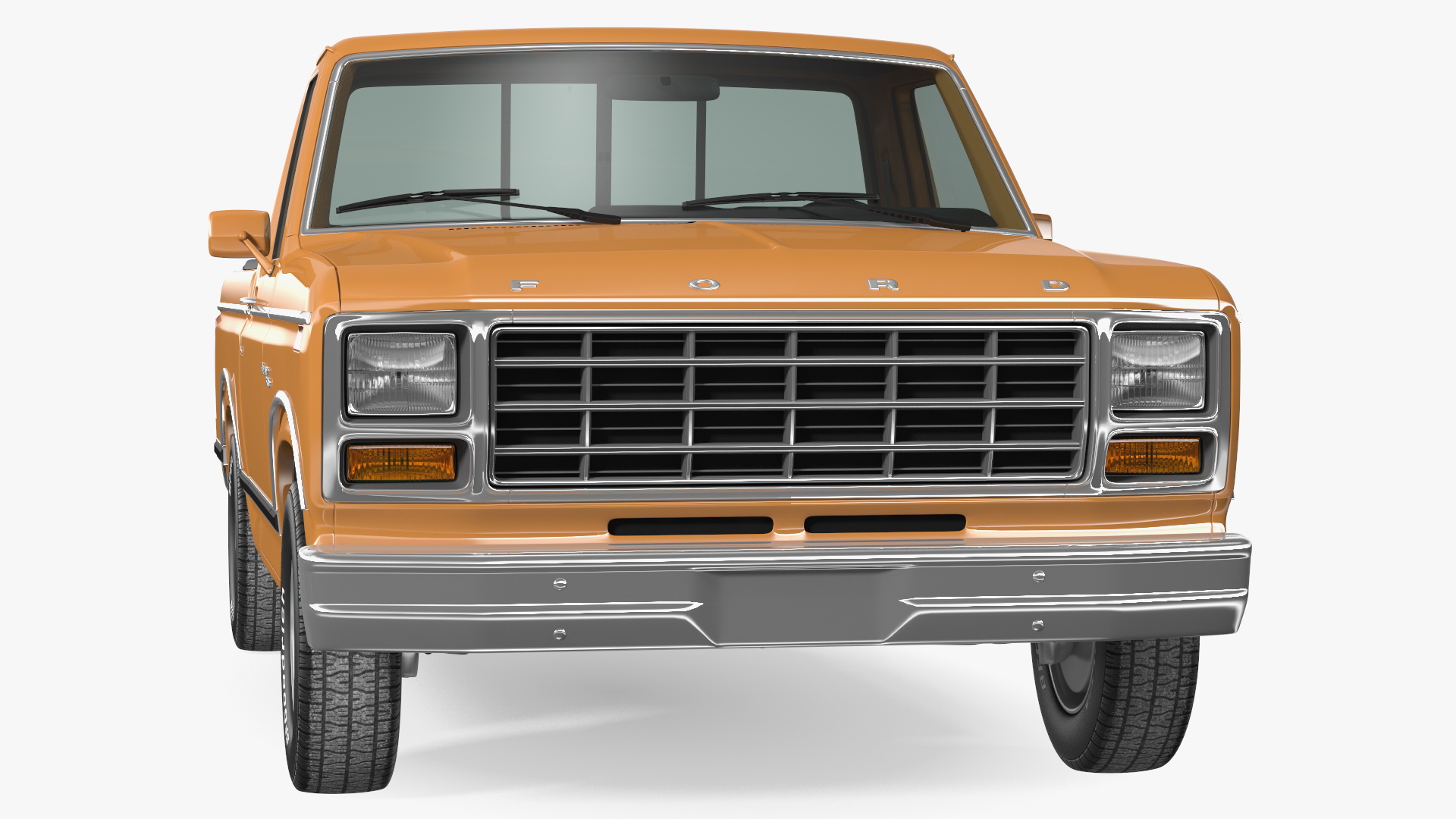 Ford F Series Ranger 1980 Pickup Truck Orange Rigged 3D