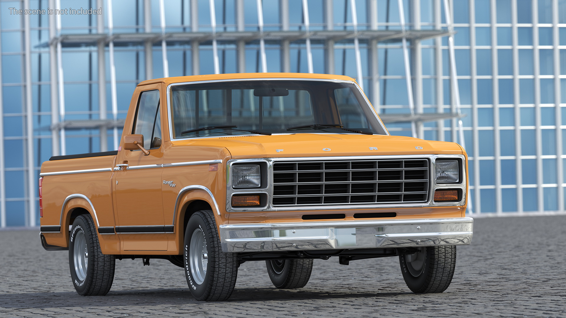 Ford F Series Ranger 1980 Pickup Truck Orange Rigged 3D