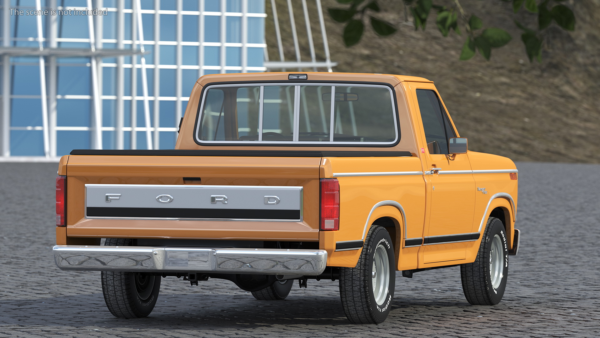 Ford F Series Ranger 1980 Pickup Truck Orange Rigged 3D
