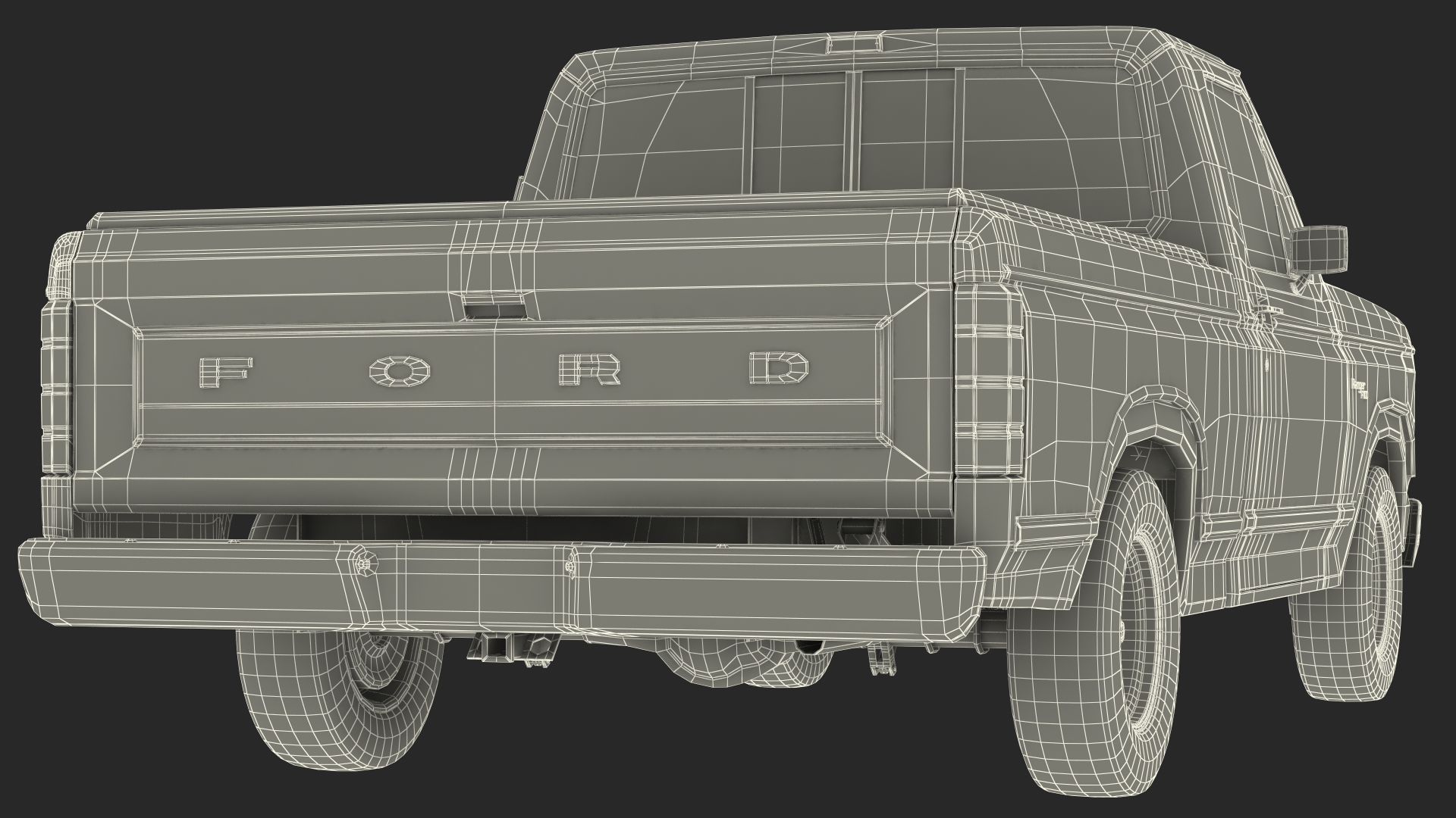 Ford F Series Ranger 1980 Pickup Truck Orange Rigged 3D