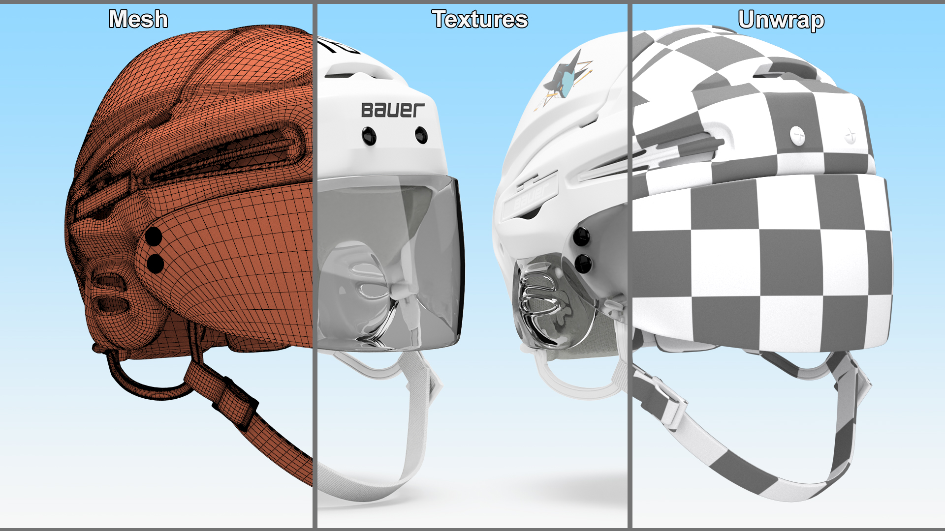 Hockey Helmet San Jose Sharks 3D model