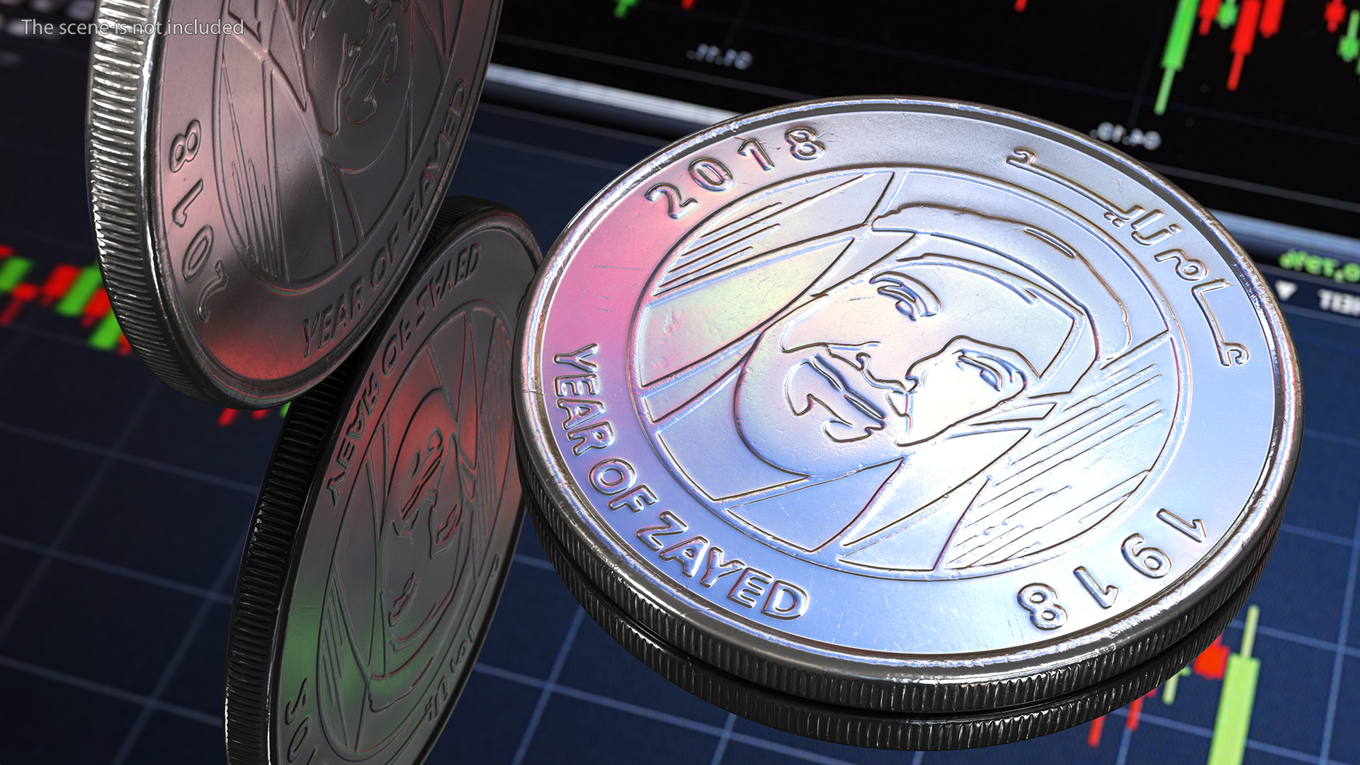 UAE 1 Dirham Coin 3D