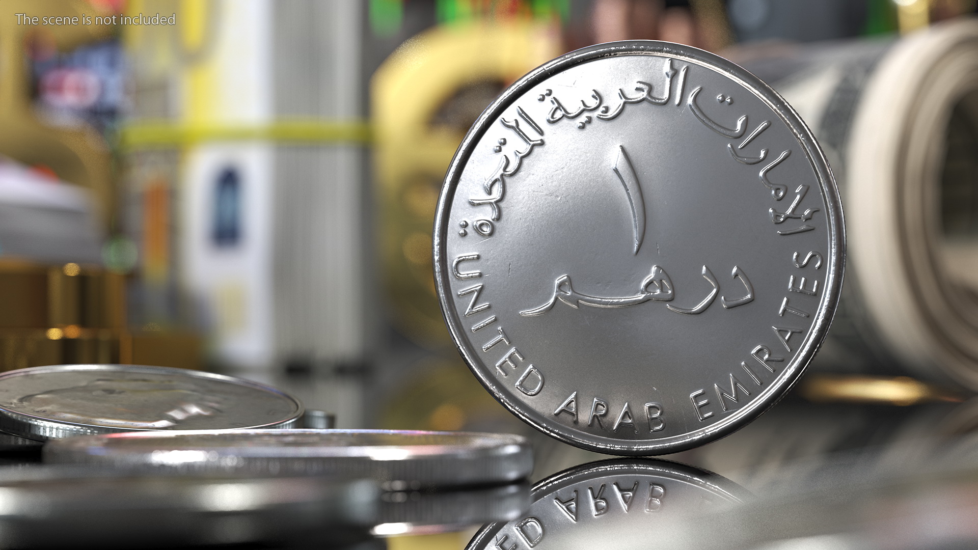 UAE 1 Dirham Coin 3D