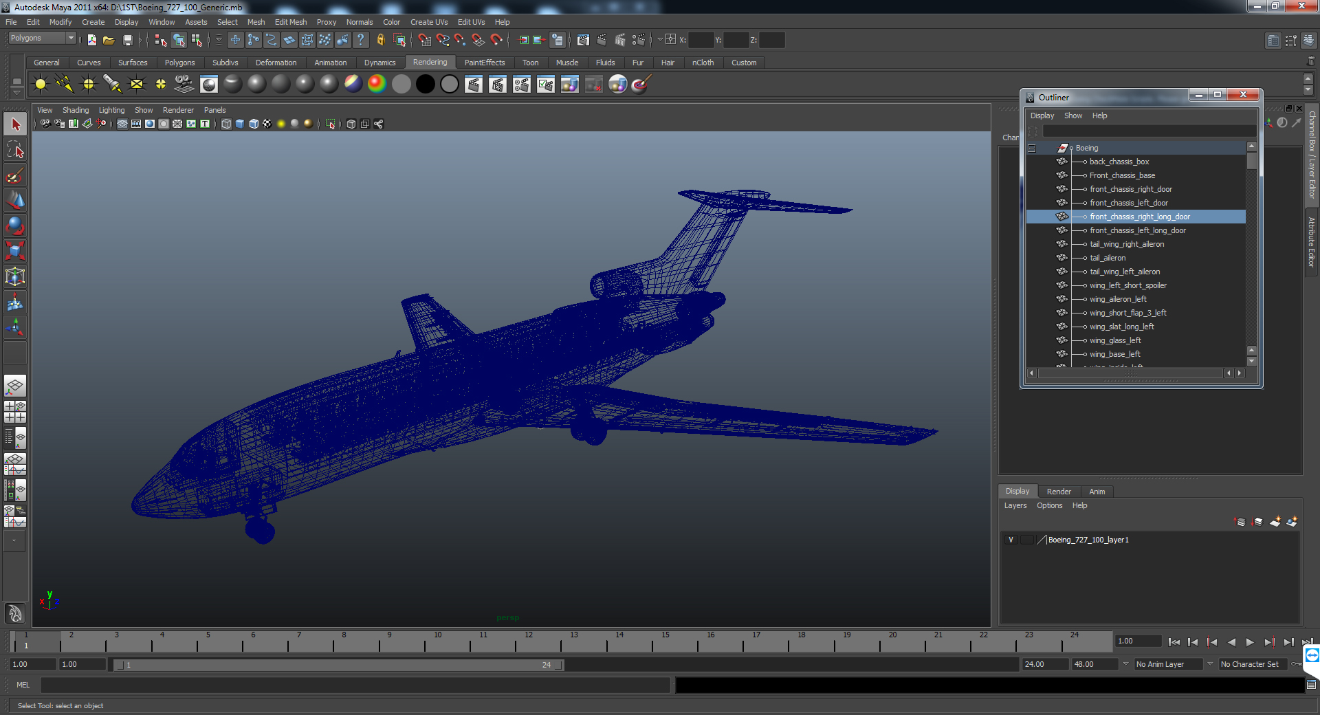 Boeing 727 100 Generic 3D