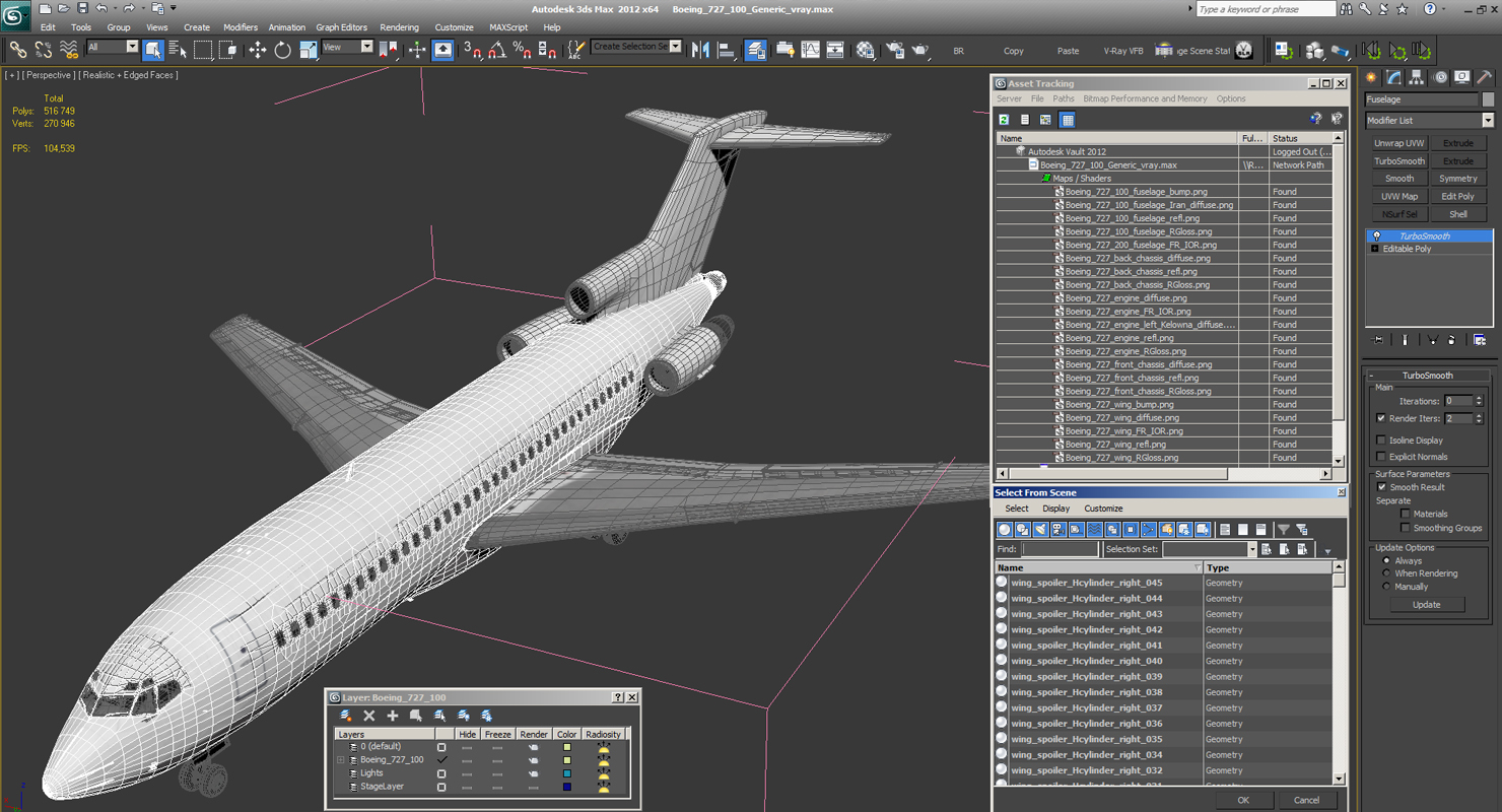 Boeing 727 100 Generic 3D