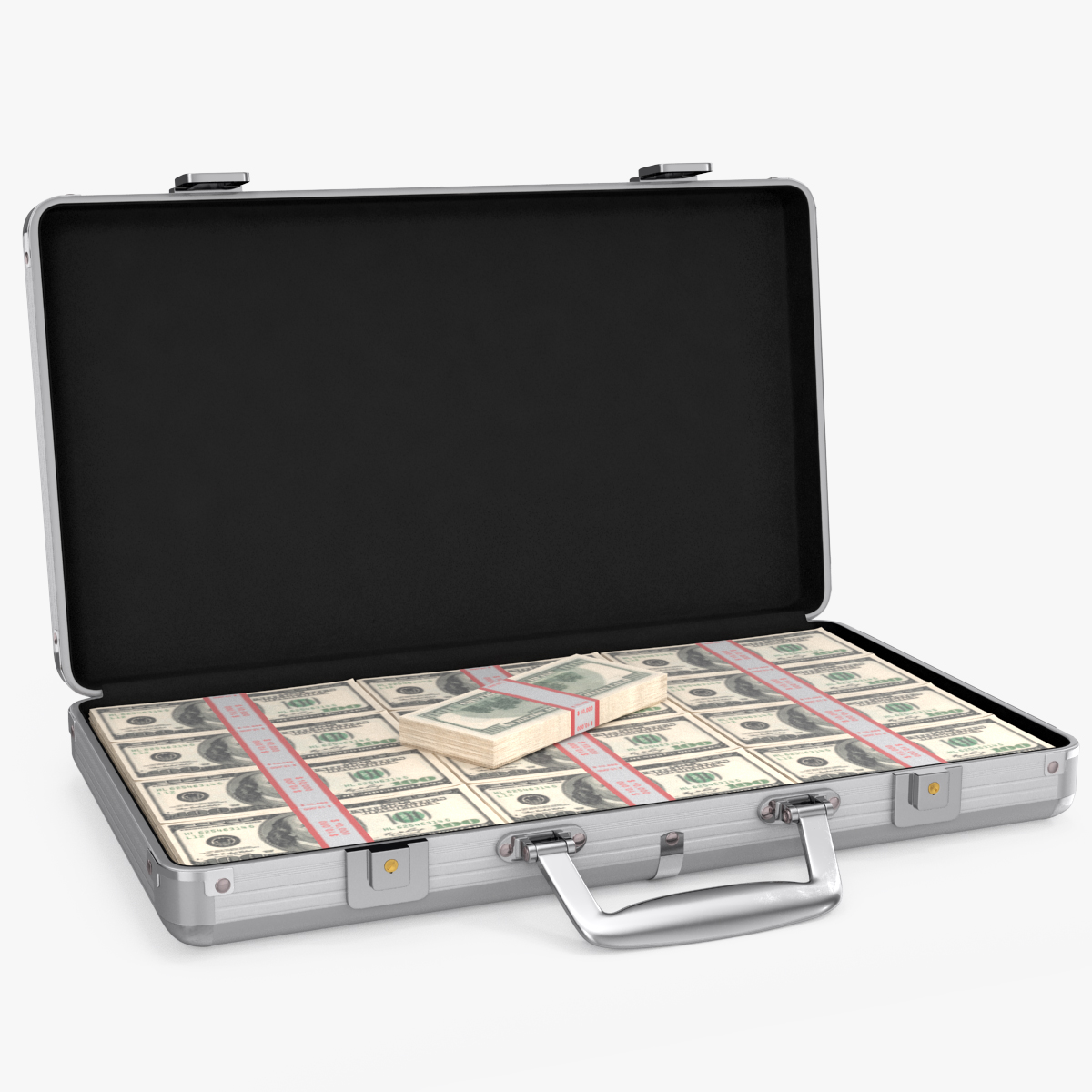 Aluminum Case Full Of Money