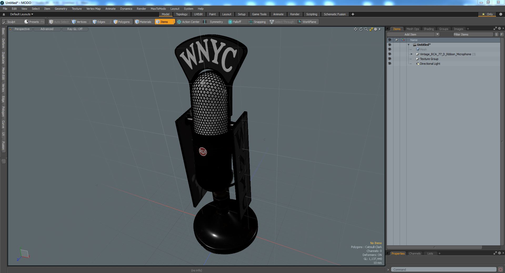 Vintage RCA 77-D Ribbon Microphone 3D model
