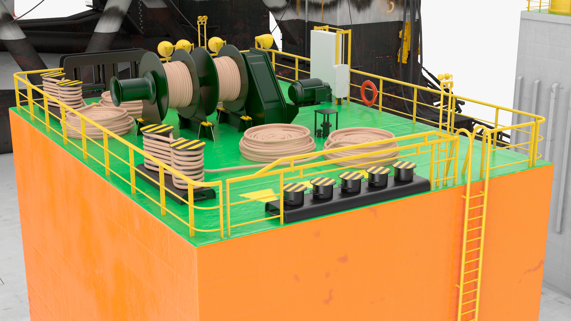 Blue Marlin Heavy Lift Vessel with Sea SBX RIgged 3D model