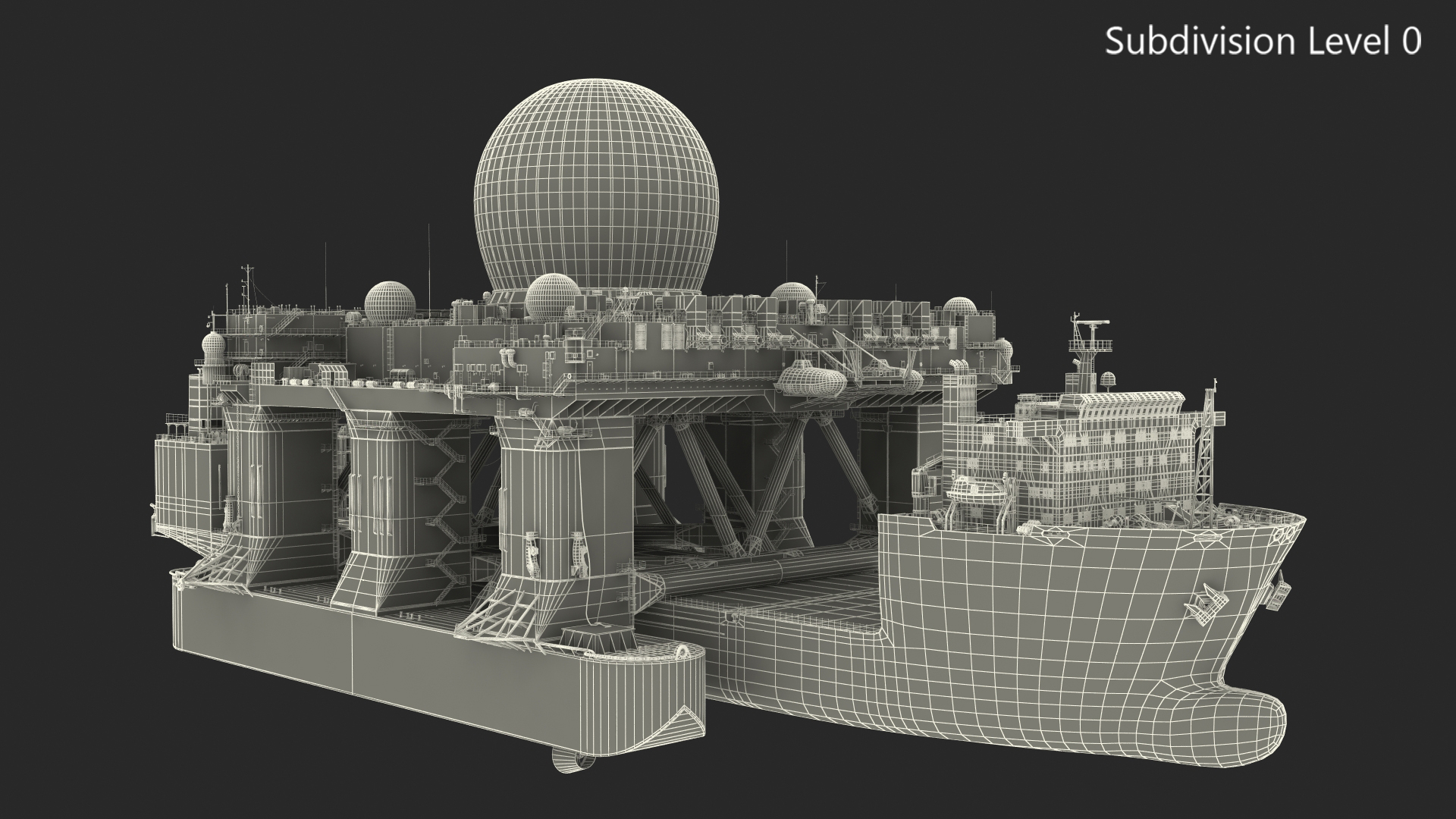 Blue Marlin Heavy Lift Vessel with Sea SBX RIgged 3D model