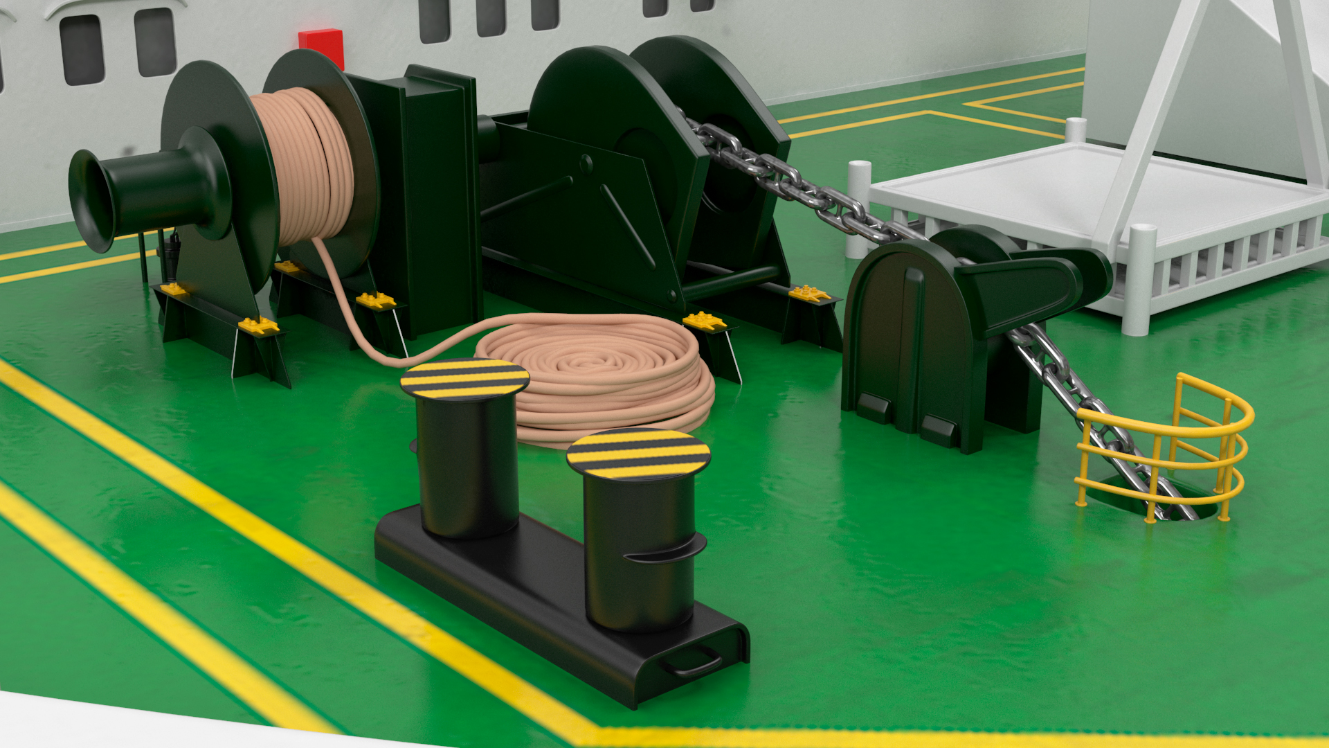 Blue Marlin Heavy Lift Vessel with Sea SBX RIgged 3D model