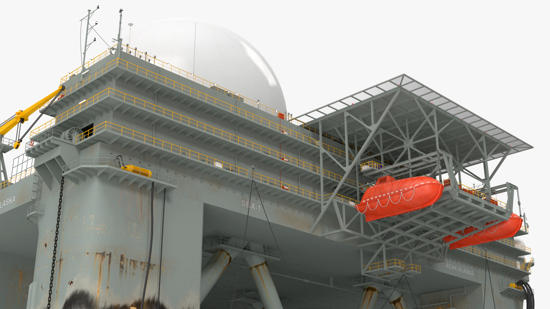 Blue Marlin Heavy Lift Vessel with Sea SBX RIgged 3D model