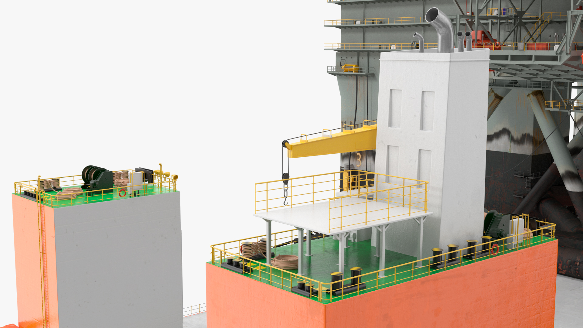 Blue Marlin Heavy Lift Vessel with Sea SBX RIgged 3D model