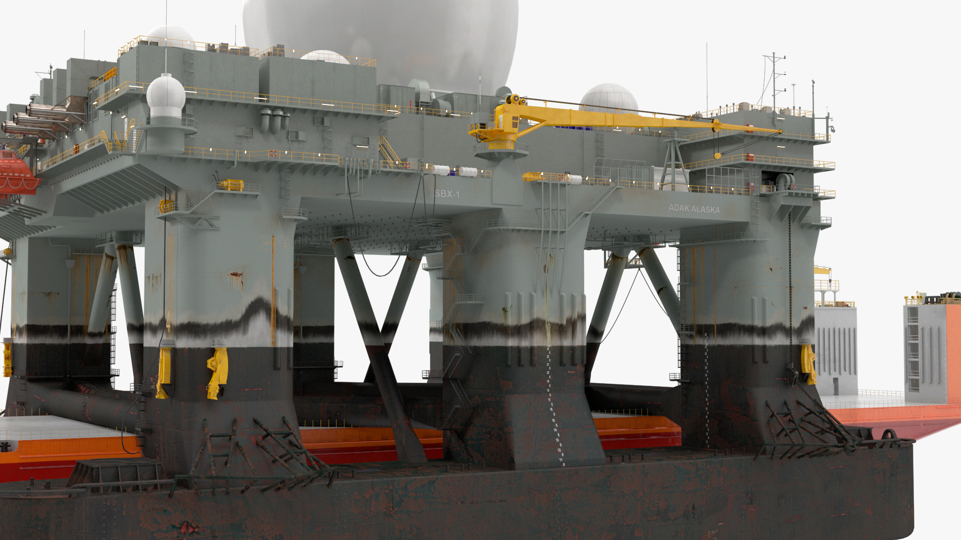 Blue Marlin Heavy Lift Vessel with Sea SBX RIgged 3D model