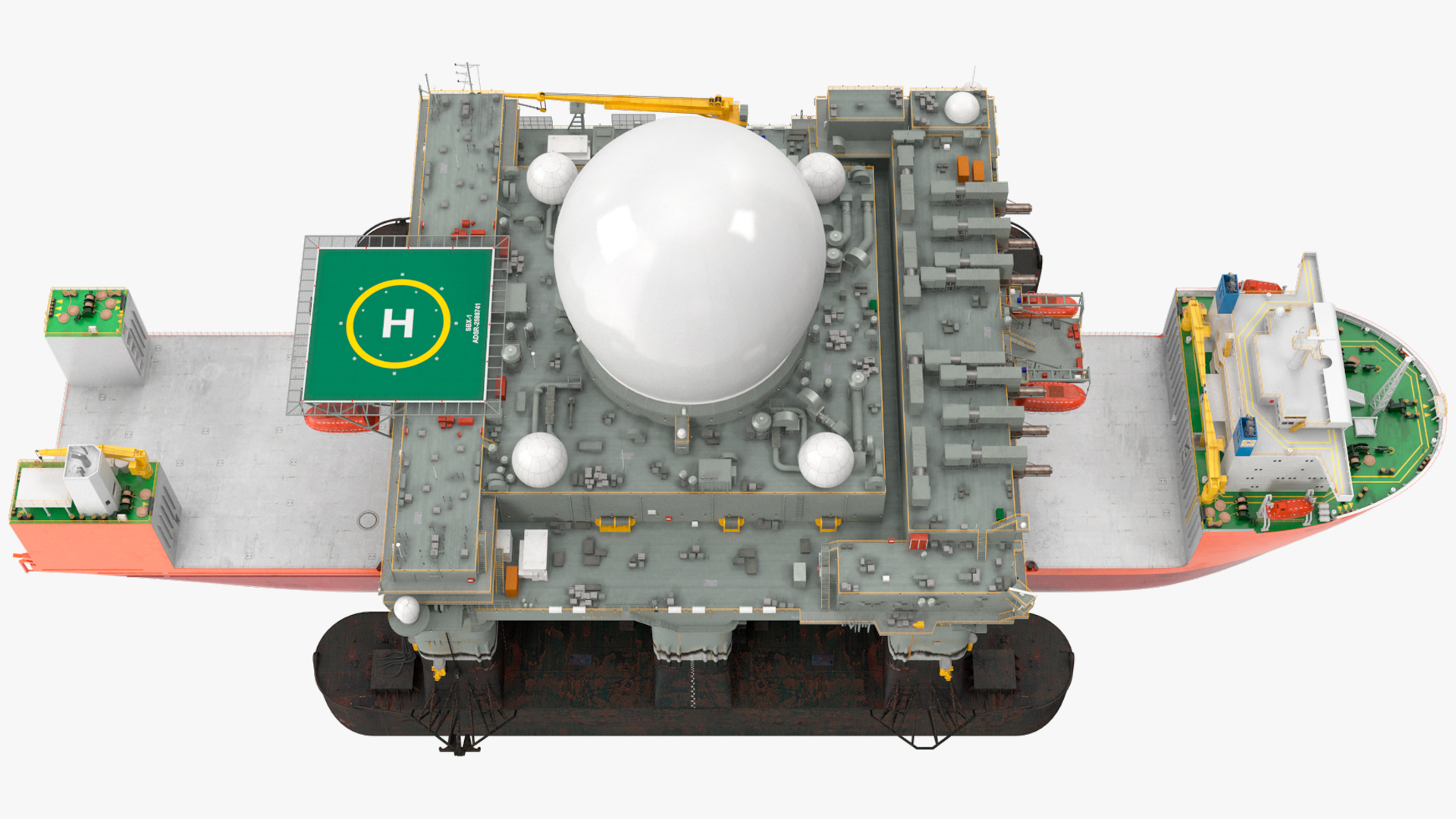 Blue Marlin Heavy Lift Vessel with Sea SBX RIgged 3D model
